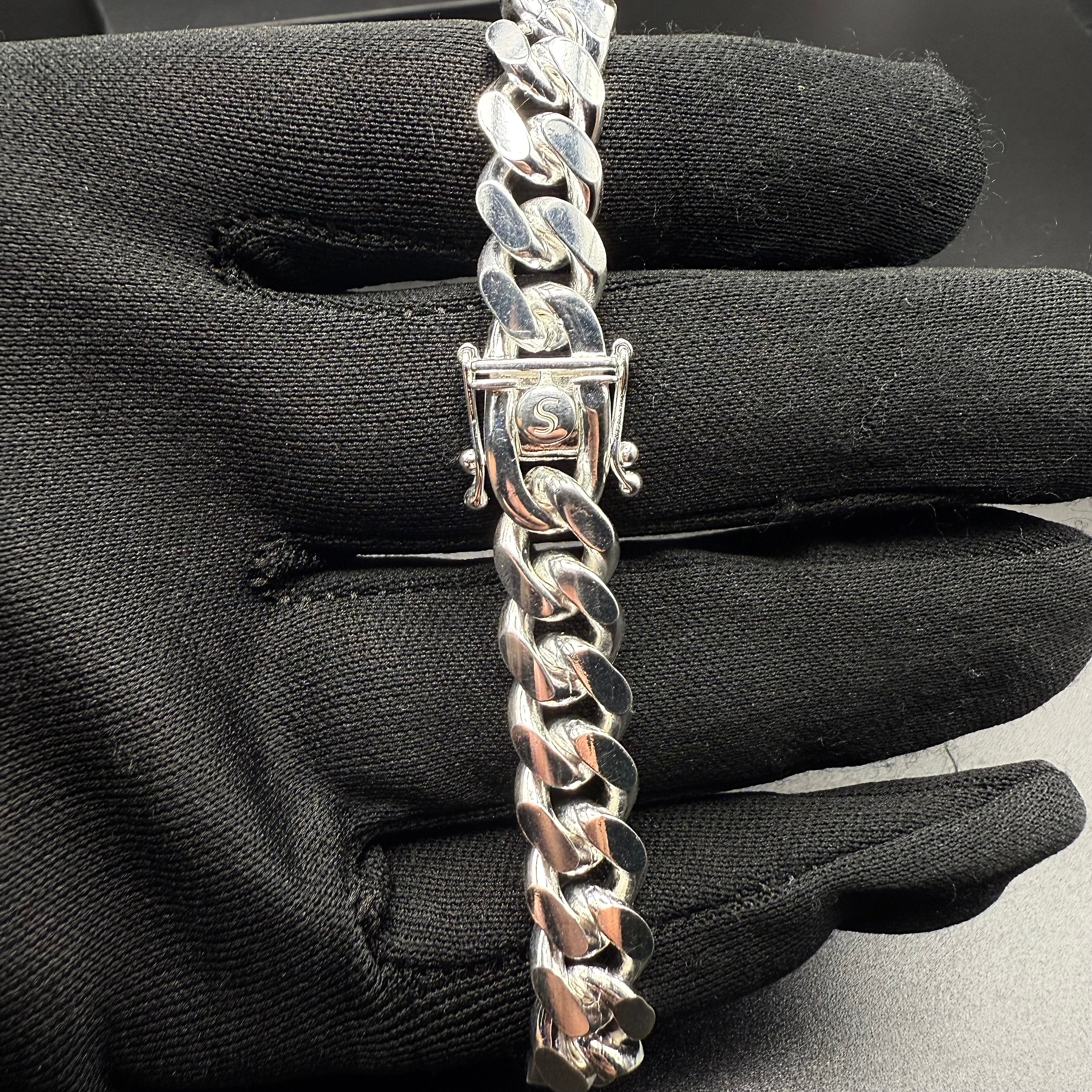 10MM Miami Cuban Link Bracelet– Sterling Silver