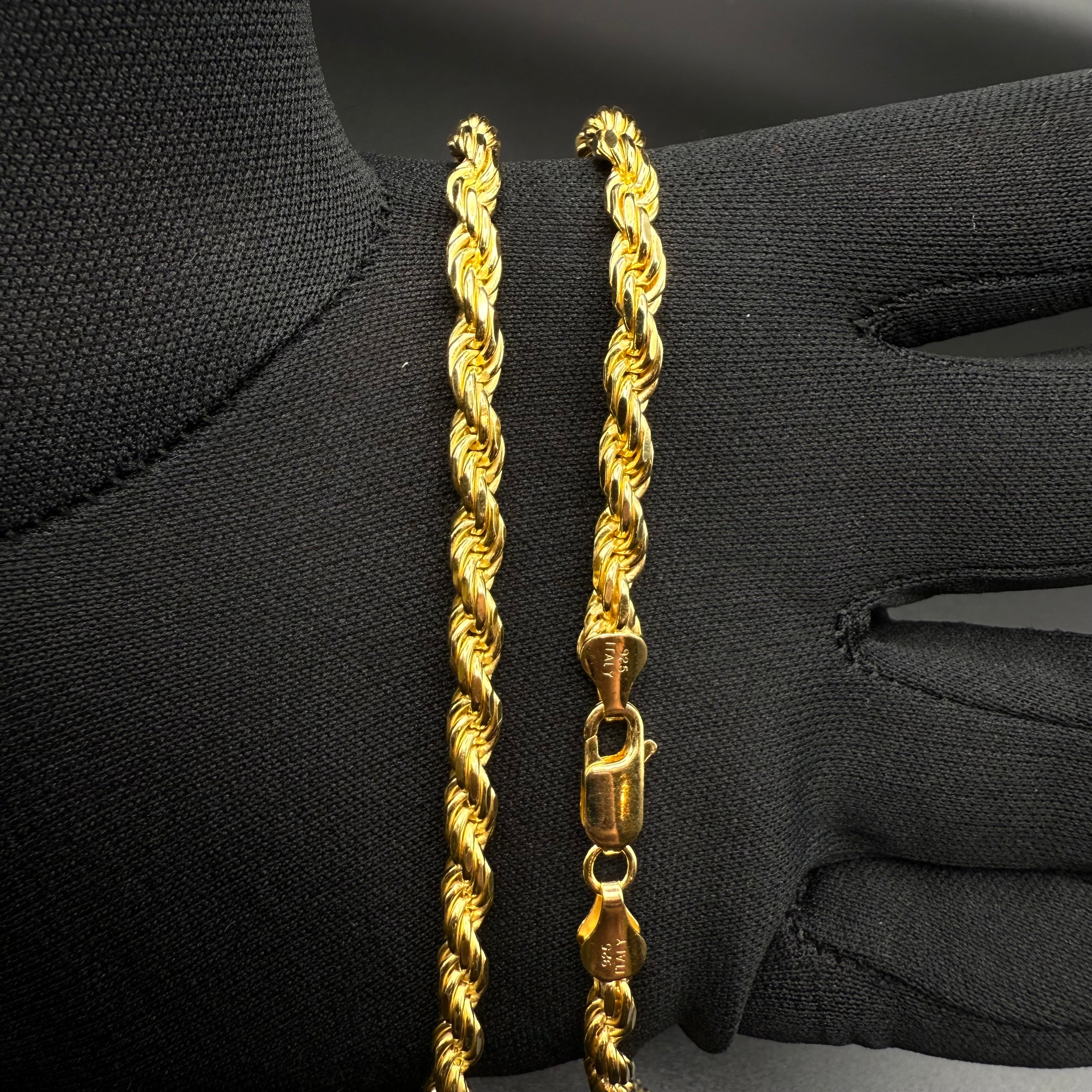 4.5MM Rope Chain – Gold Over 925