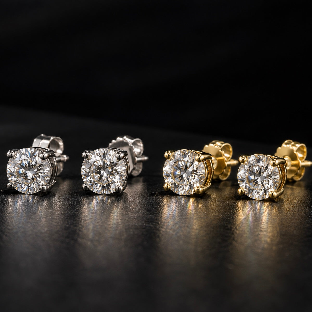 Solitaire Stud Earrings