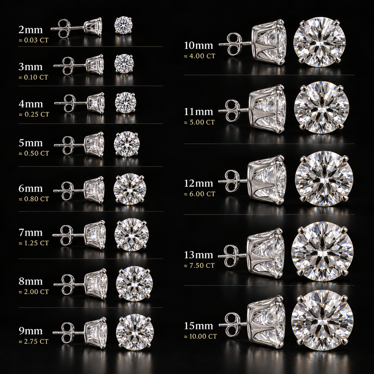 Solitaire Stud Earrings