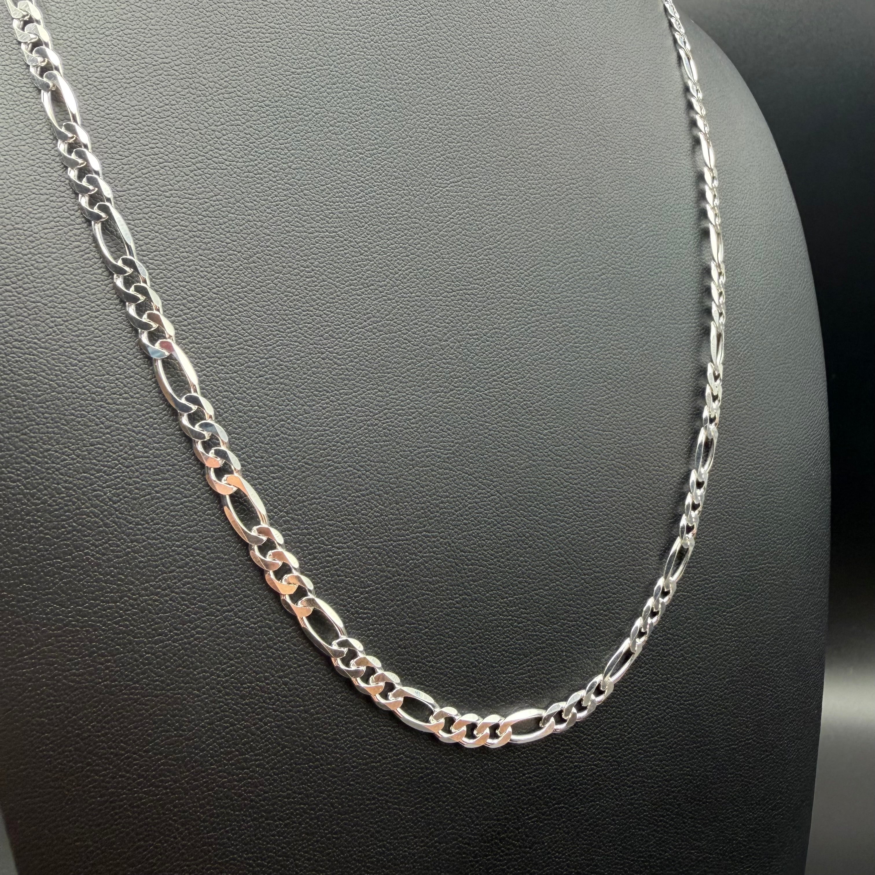 5MM CLASSIC FIGARO CHAIN - STERLING SILVER