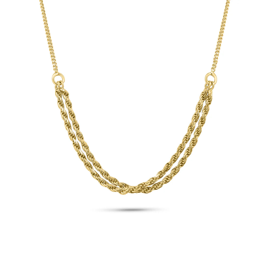 Curb Strand Rope Necklace – Gold over 925