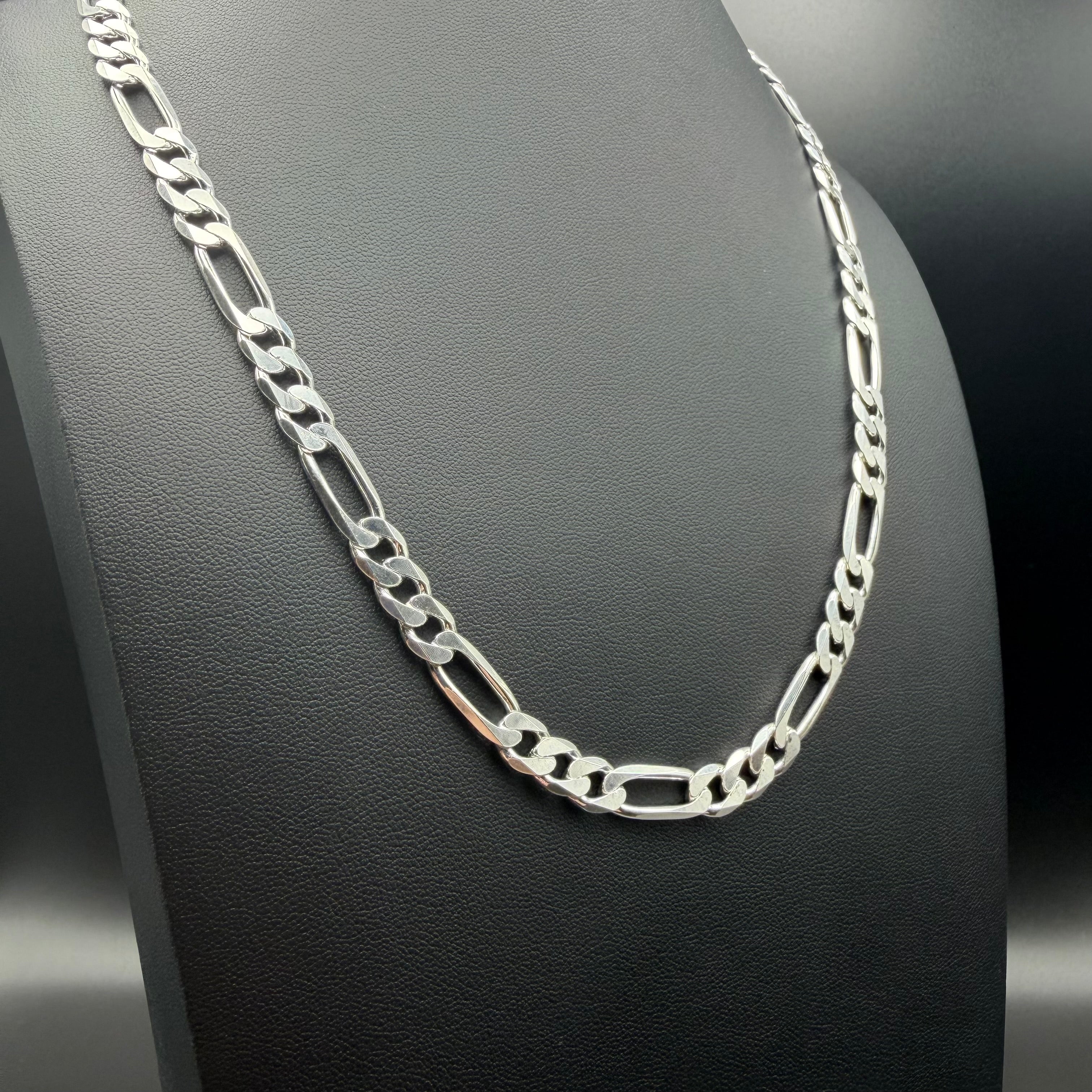 8MM CLASSIC FIGARO CHAIN - STERLING SILVER