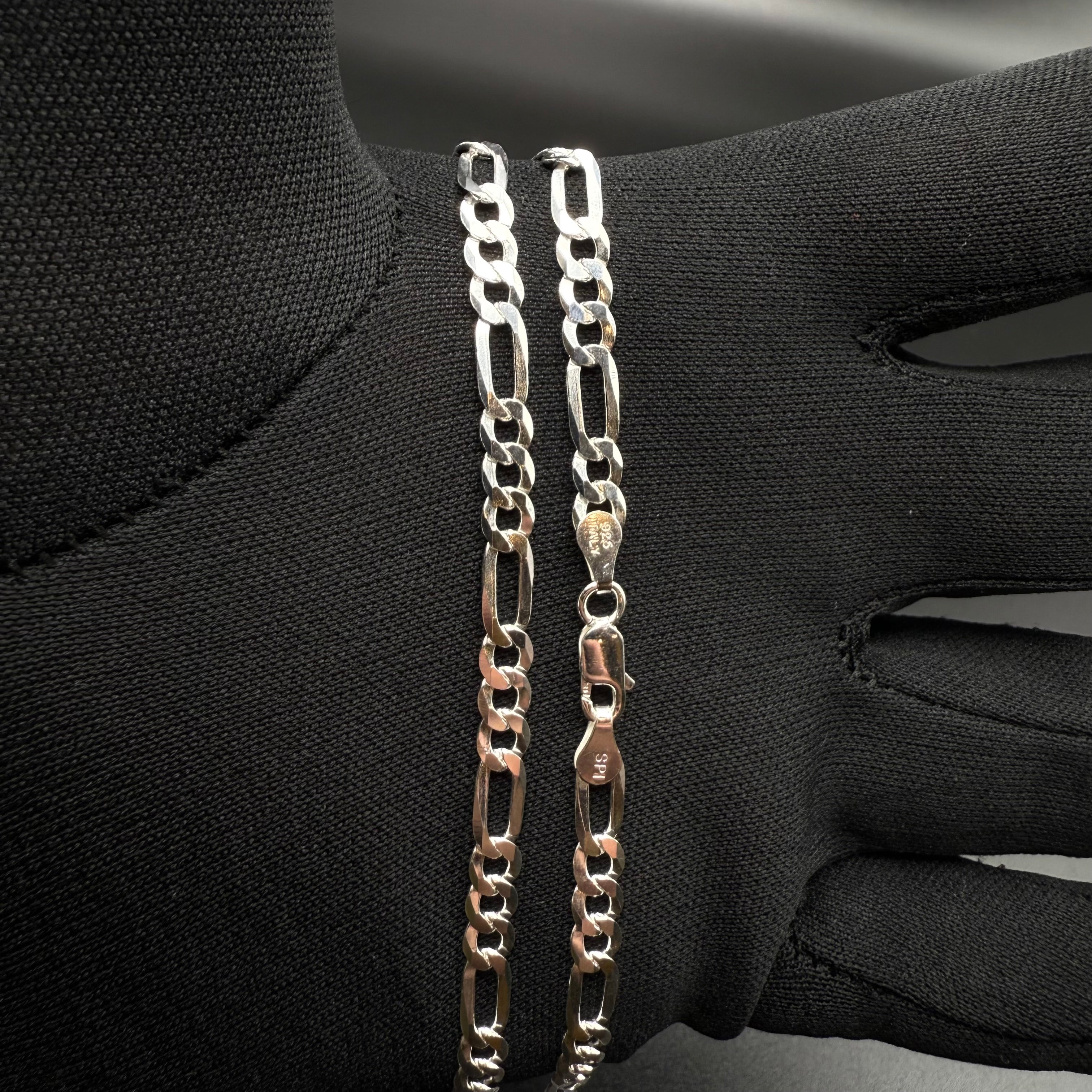 5MM Figaro Chain – Sterling Silver