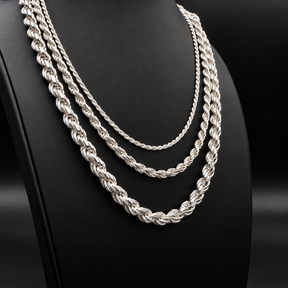 Rope Chain – Diamond Cut Sterling Silver