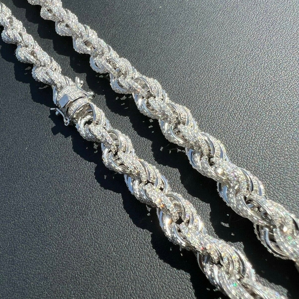 Prestige Rope Chain and Bracelet VVS Moissanite Sterling Silver