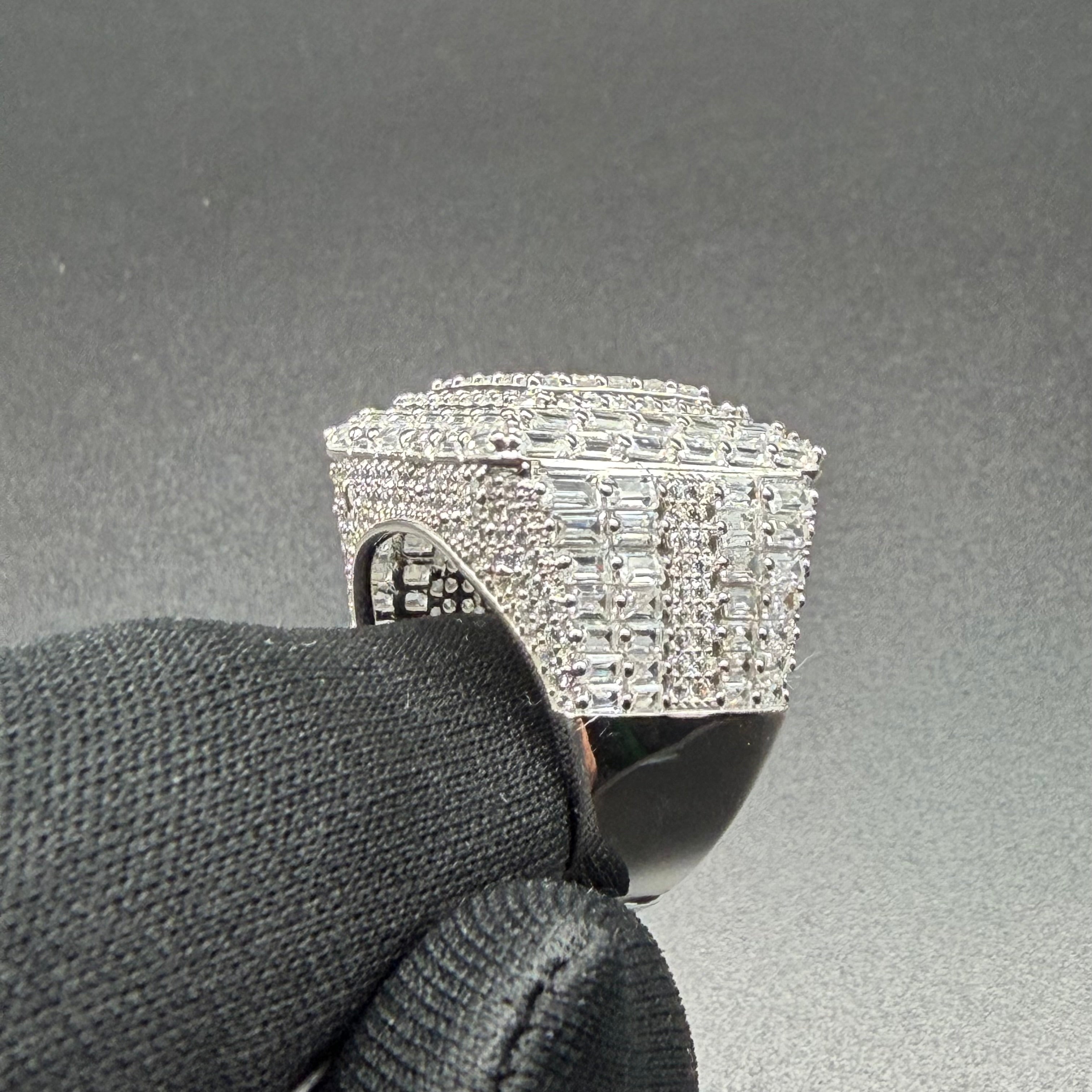SQUARE TOP BAGUETTE CUT RING - PREMIUM CZ - STERLING SILVER