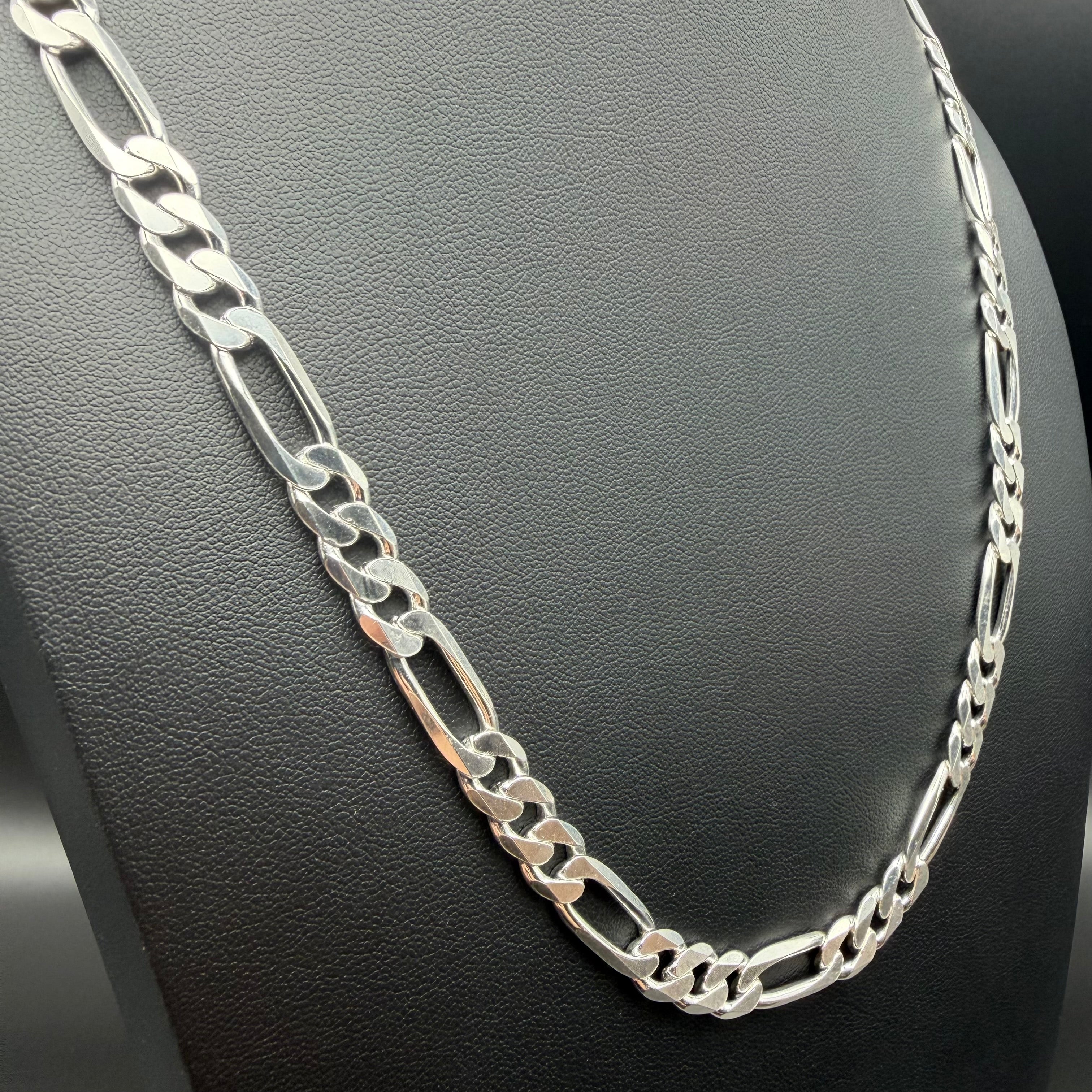 8MM CLASSIC FIGARO CHAIN - STERLING SILVER