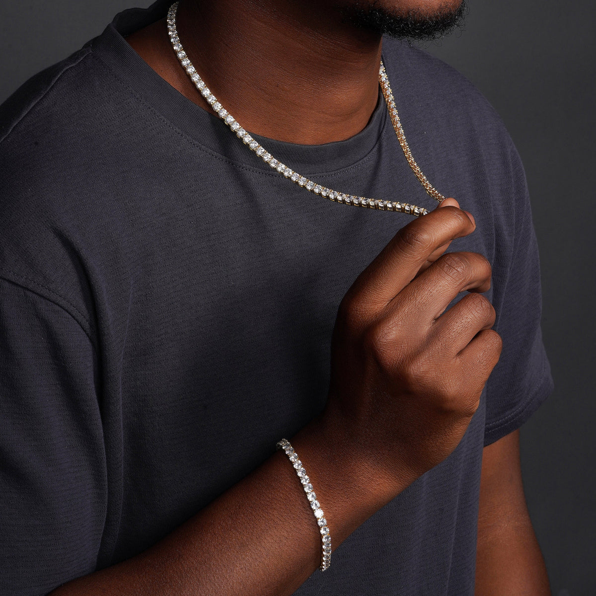 5mm Tennis Chain – Premium CZ – 14K Gold Over 925