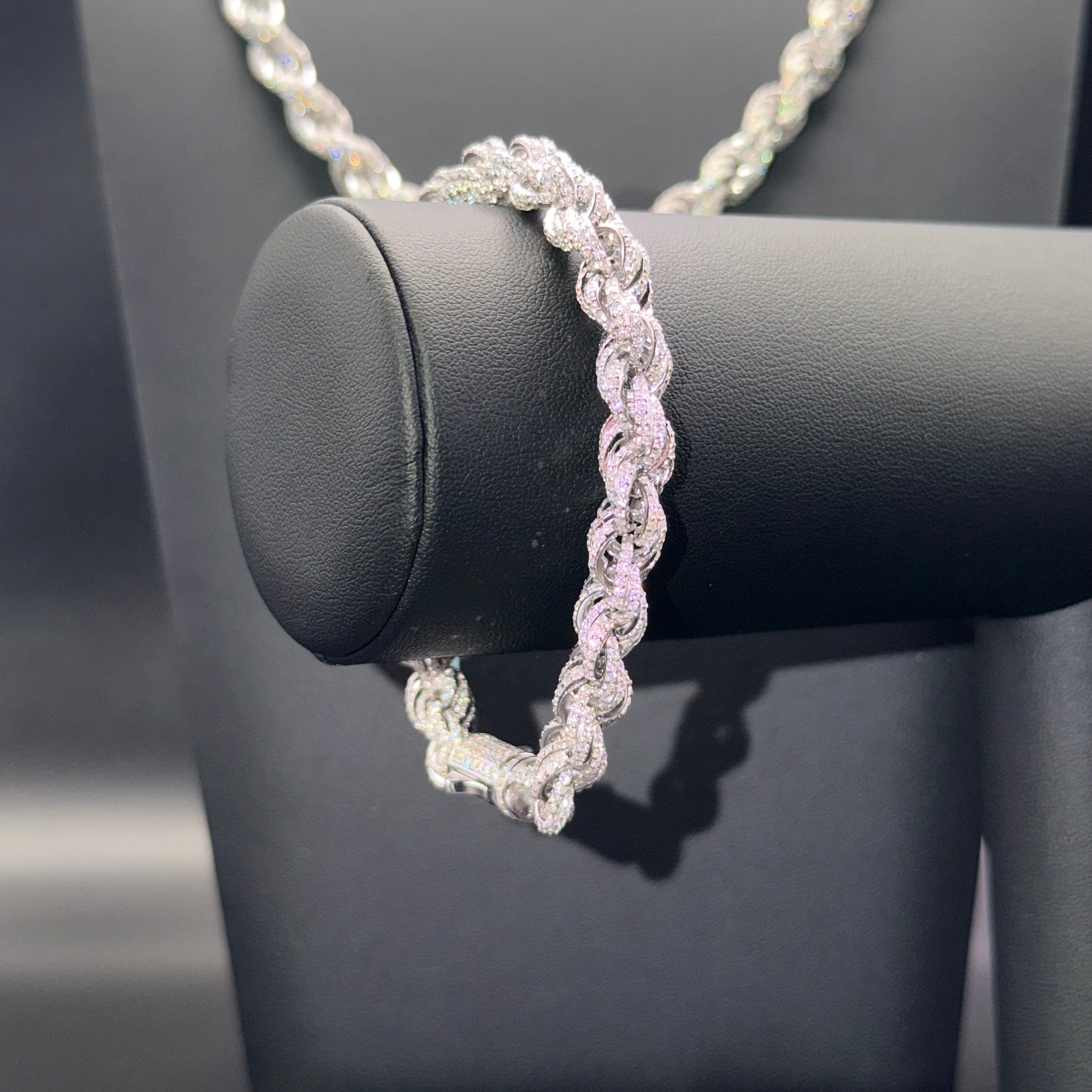 Prestige Rope Chain and Bracelet VVS Moissanite Sterling Silver