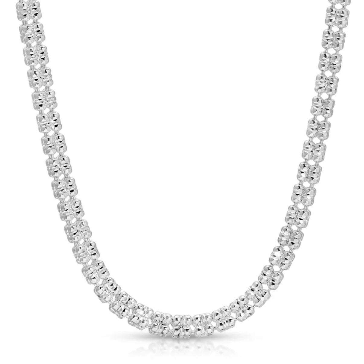 4MM ICE BOX CHAIN 3 SIDED - STERLING SILVER