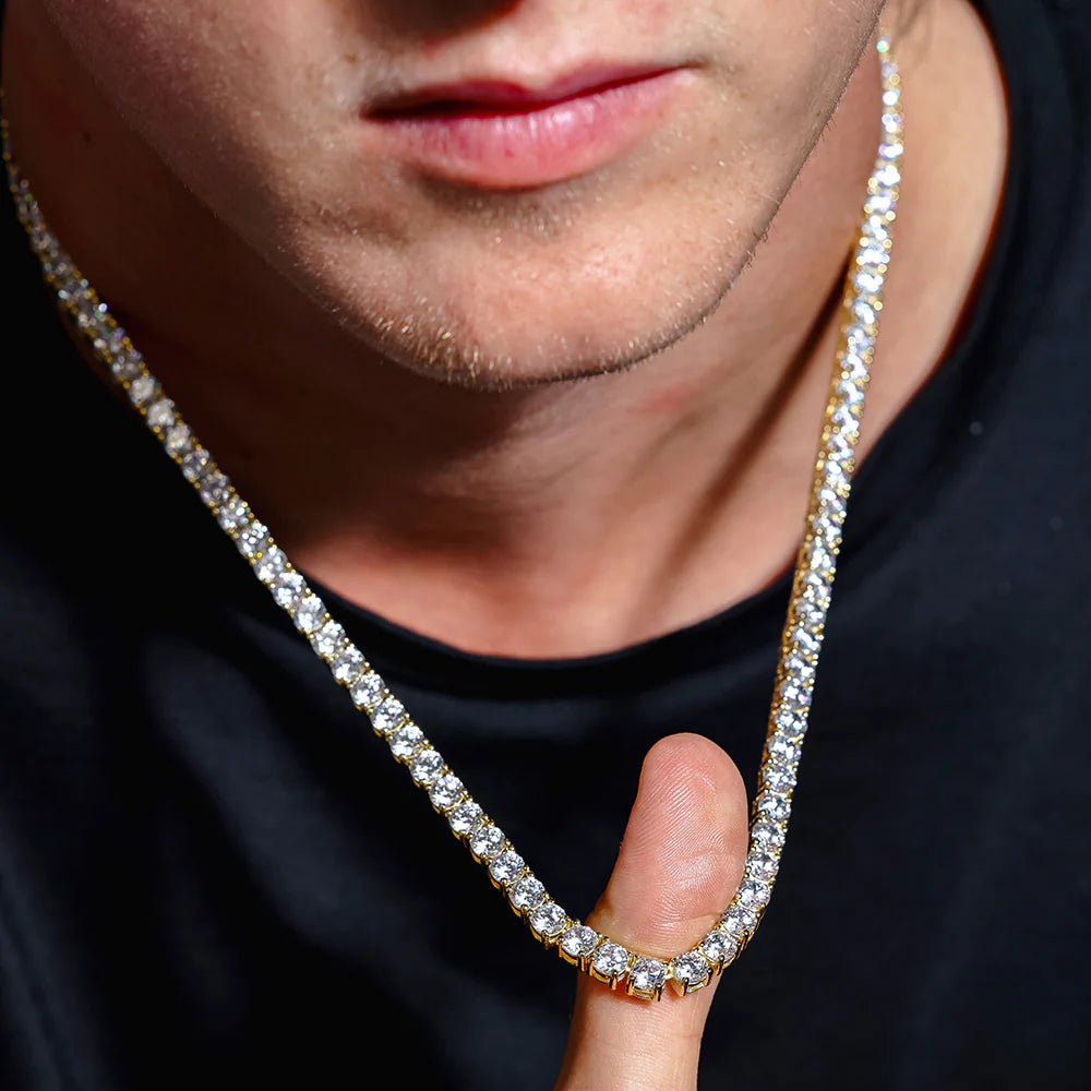 5mm Tennis Chain – Premium CZ – 14K Gold Over 925