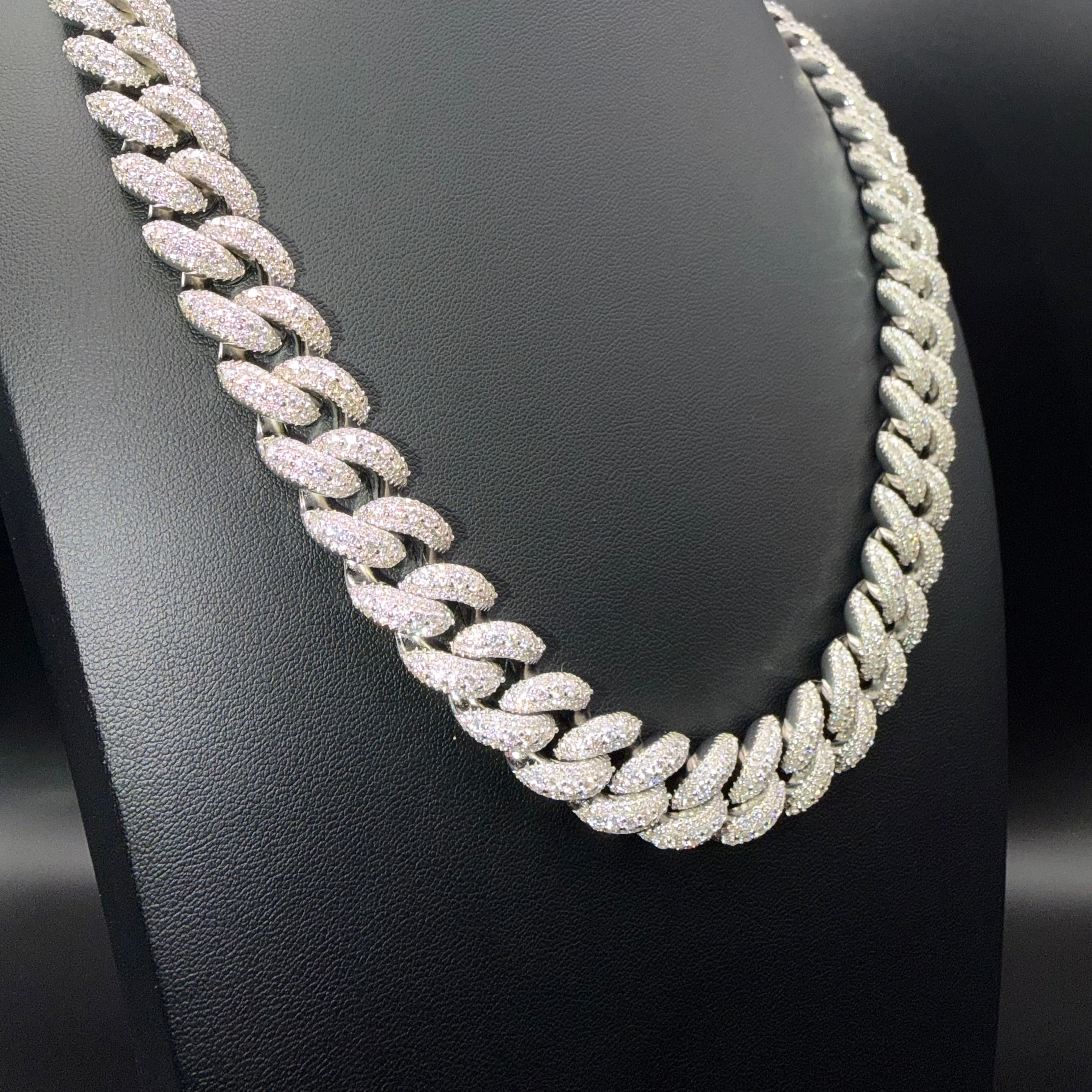 Prestige Big Stone Cuban Chain and Bracelet – VVS Moissanite – Sterling Silver & Gold Over 925