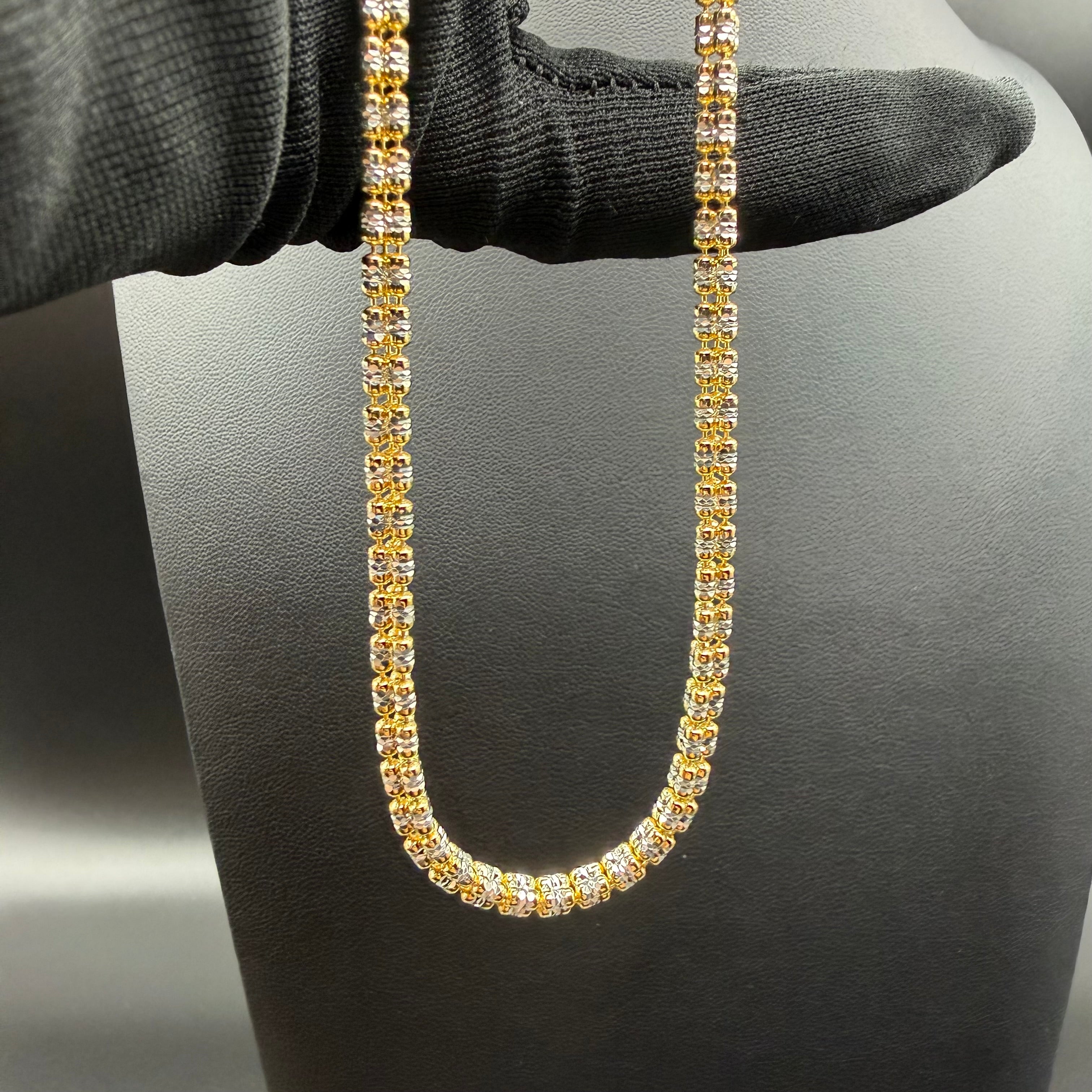 4MM ICE BOX CHAIN 3 SIDED - GOLD OVER 925