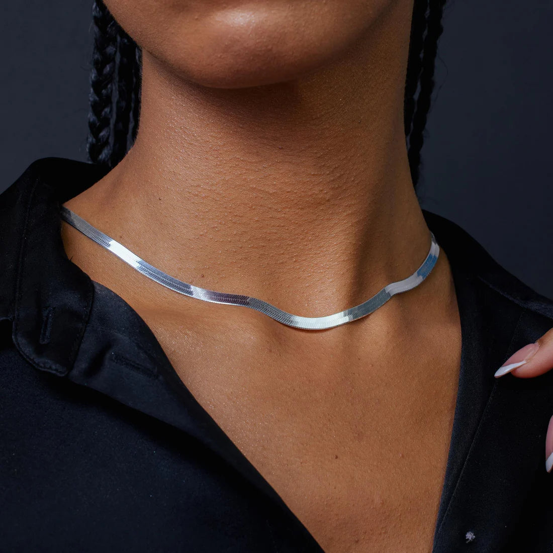 5.5MM HERRING BONE CHAIN - STERLING SILVER