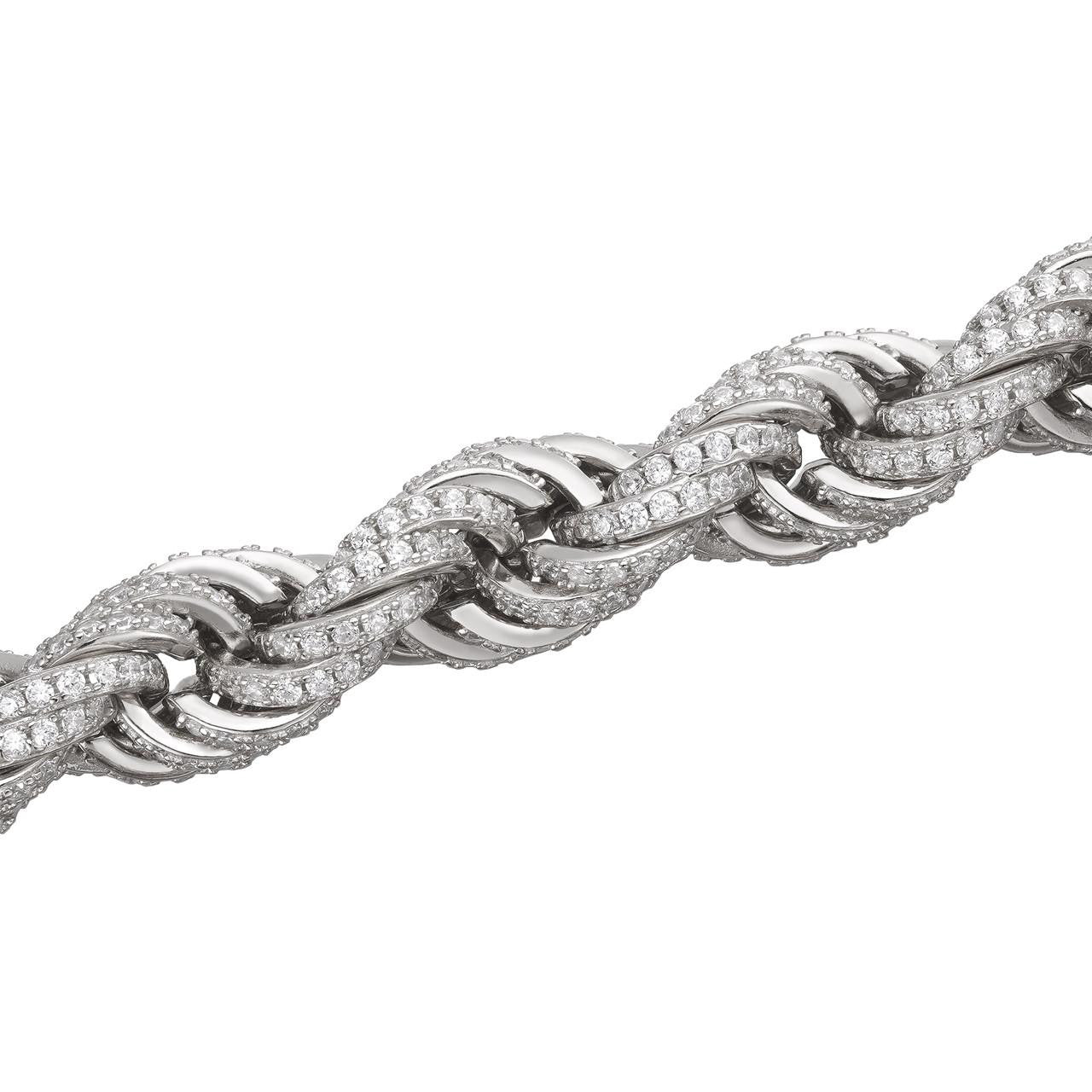 Prestige Rope Chain and Bracelet VVS Moissanite Sterling Silver