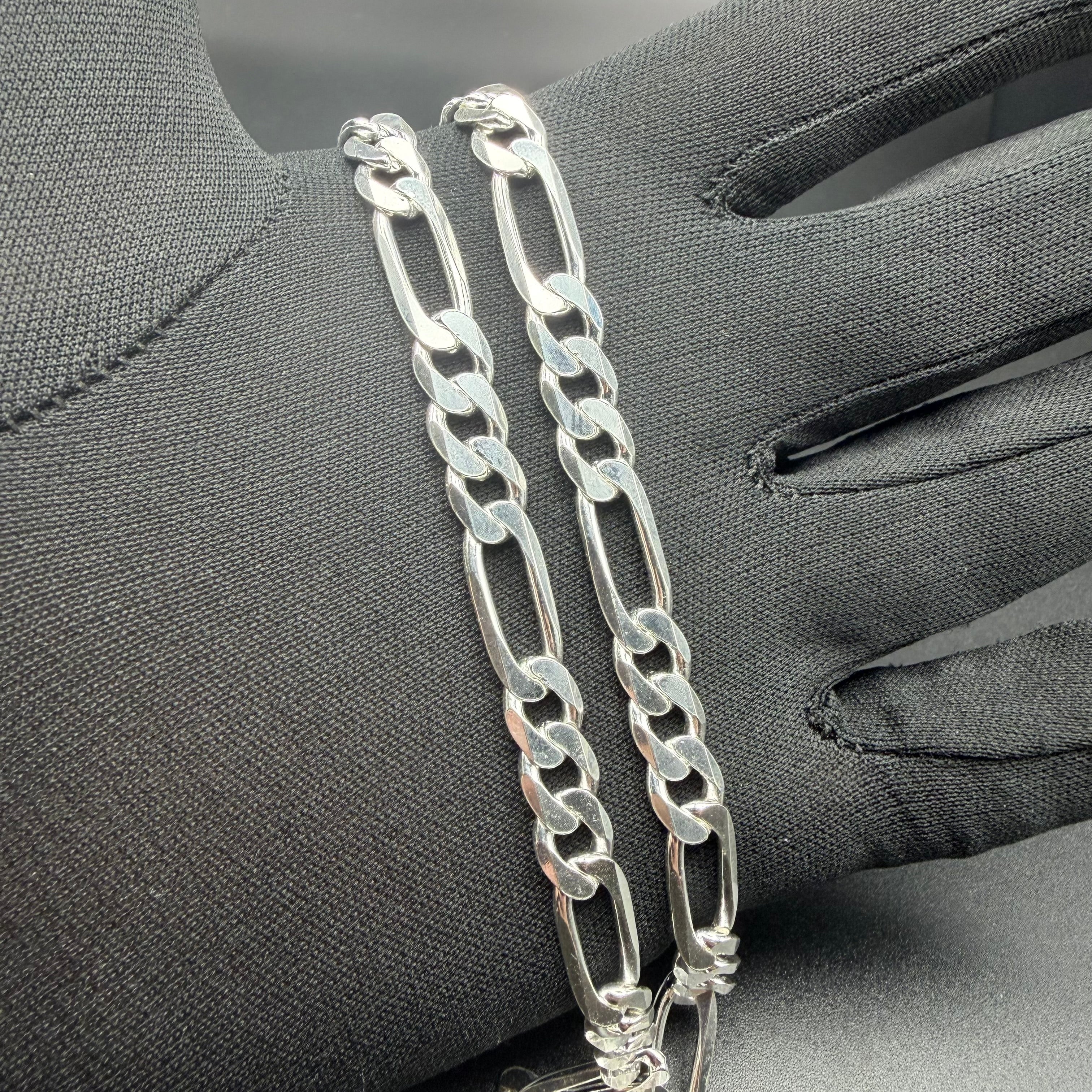 8MM CLASSIC FIGARO CHAIN - STERLING SILVER