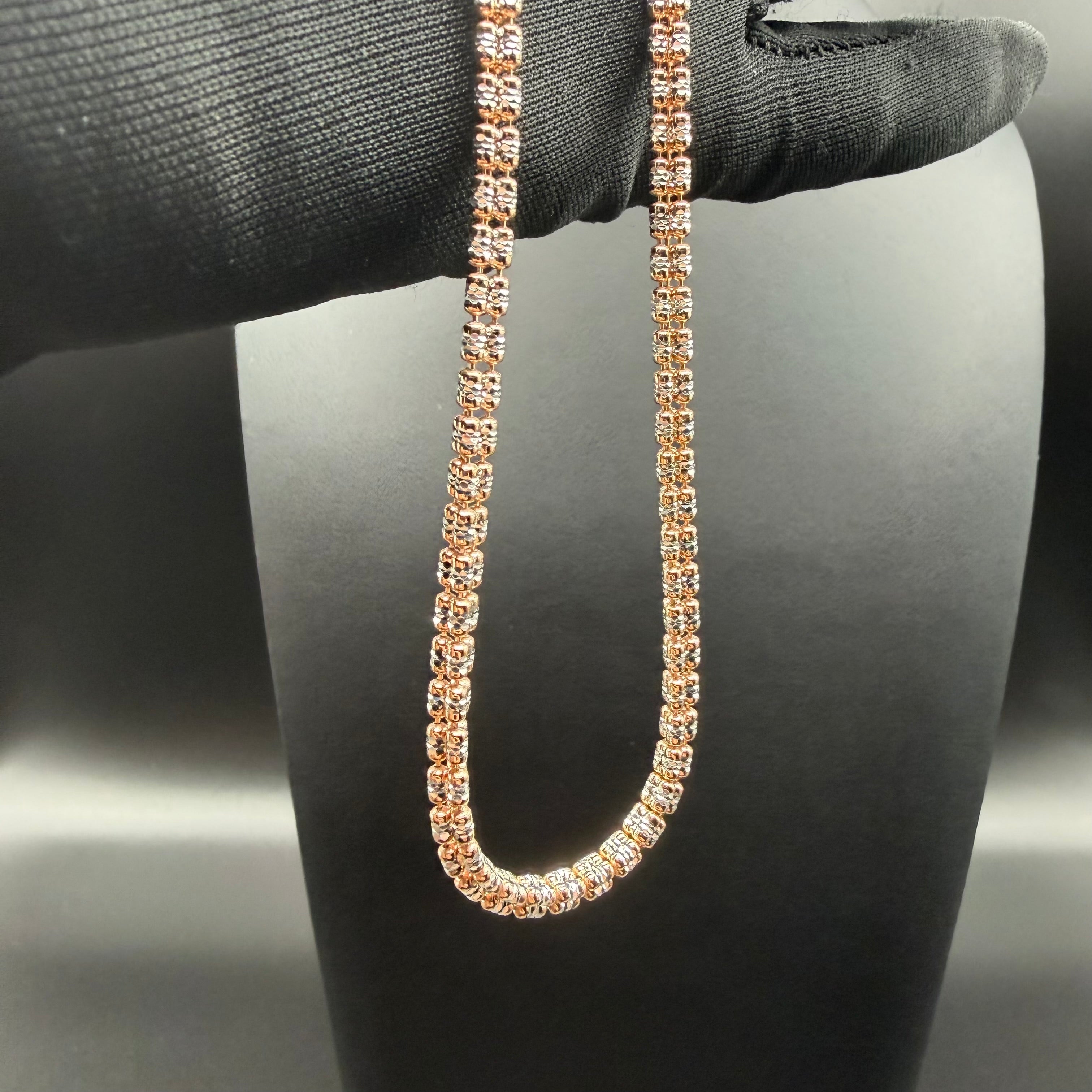 3MM ICE BOX CHAIN 3 SIDED - ROSE GOLD OVER 925