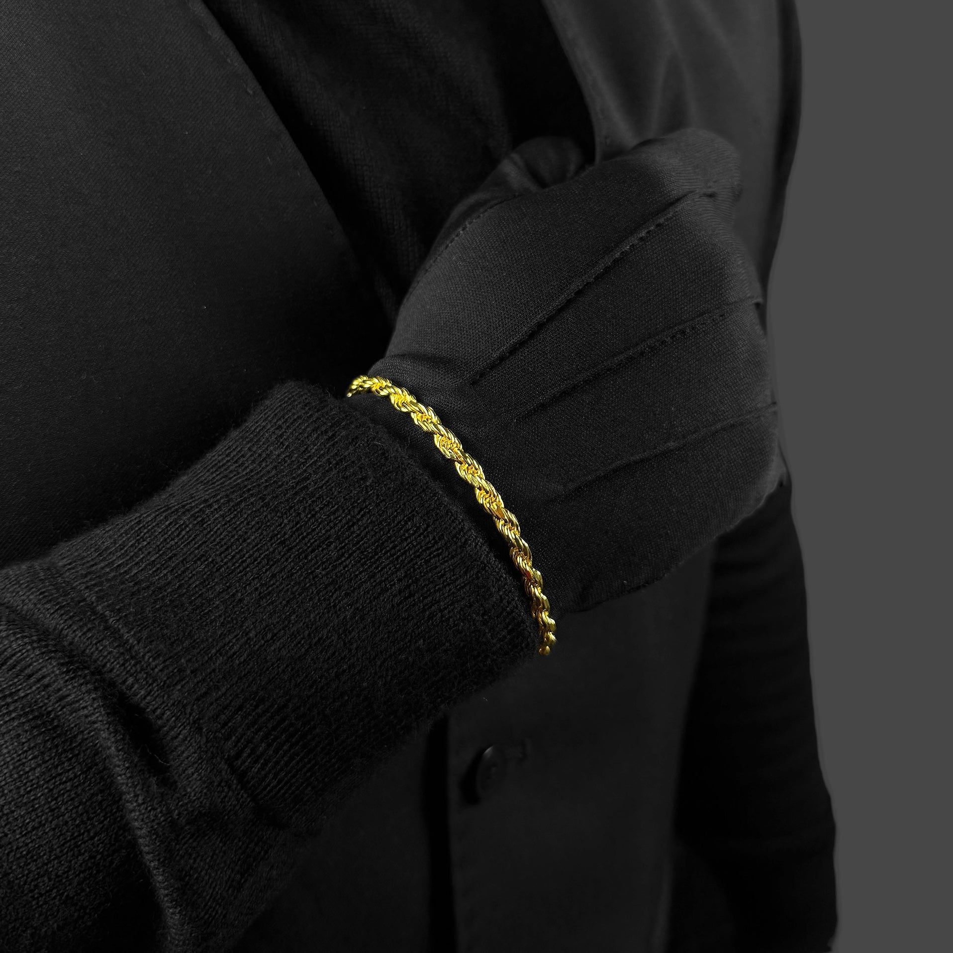 4.5MM Rope Bracelet – Gold Over 925