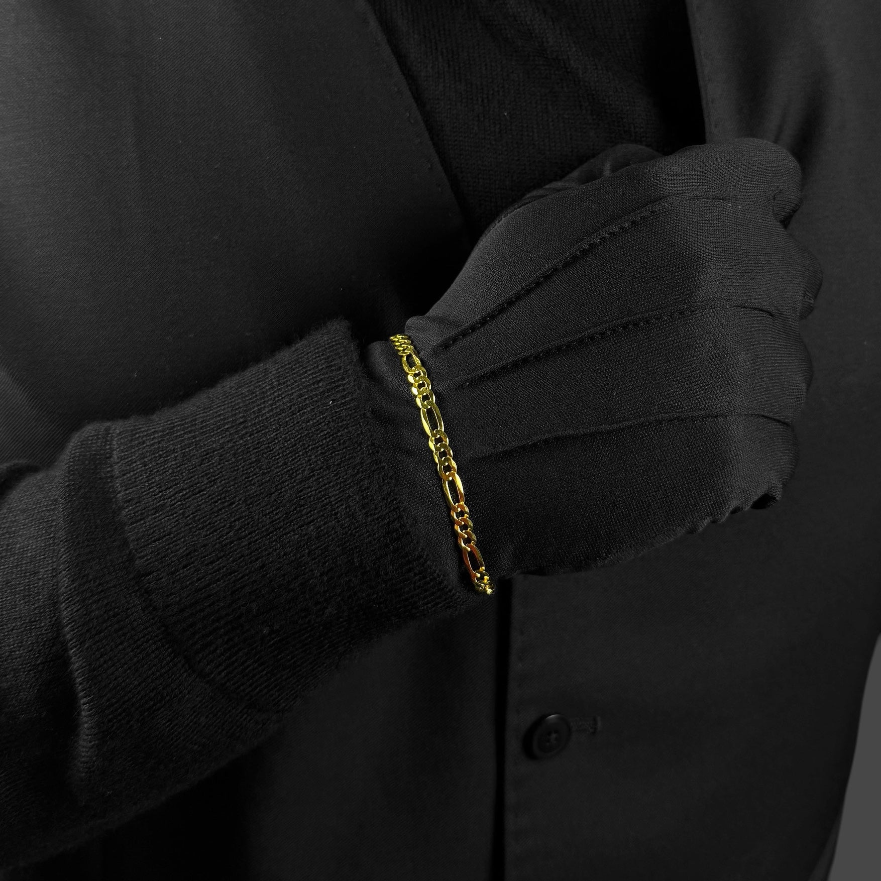 5MM Figaro Bracelet – 14K Gold Over 925