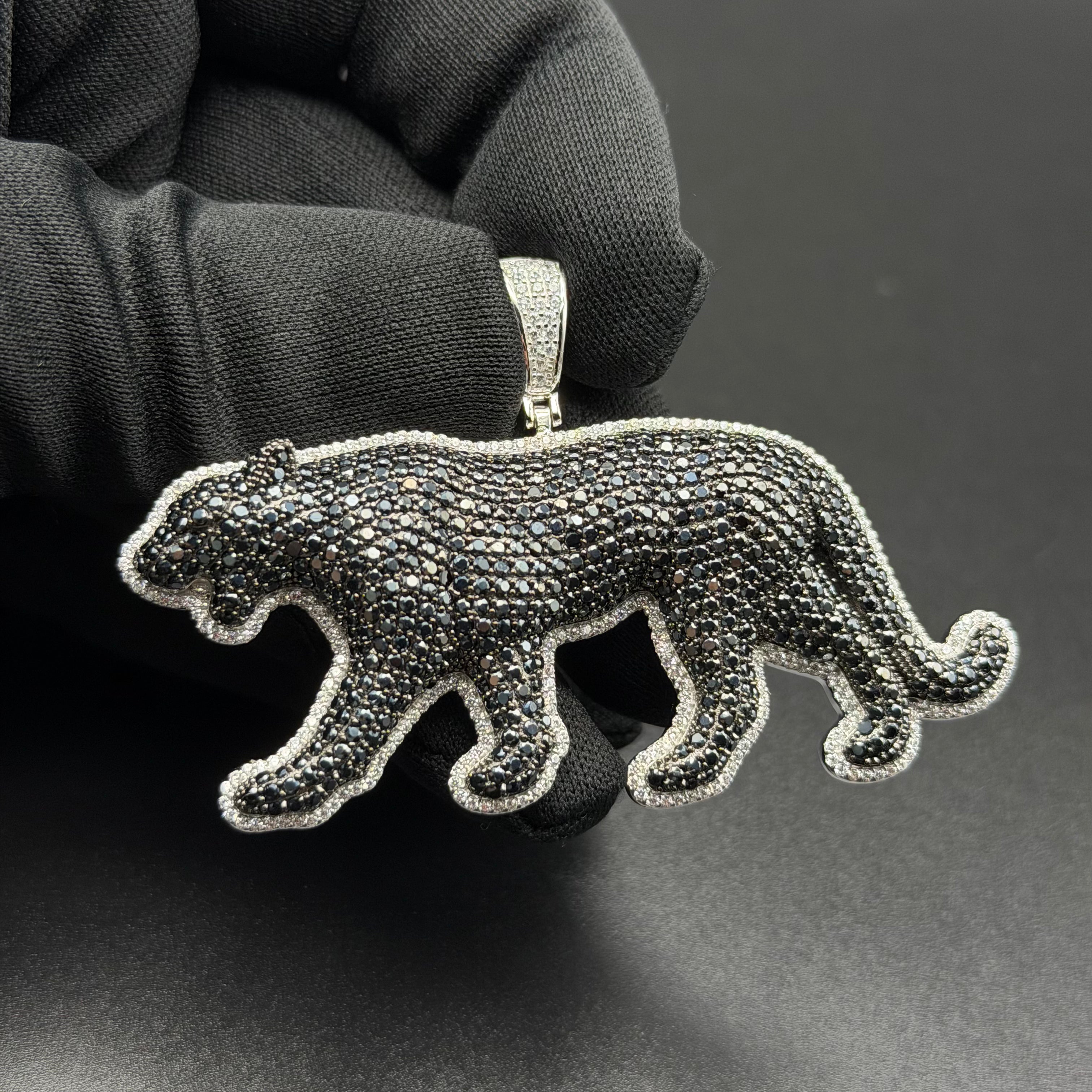 BLACK PANTHER PENDANT - PREMIUM CZ - STERLING SILVER
