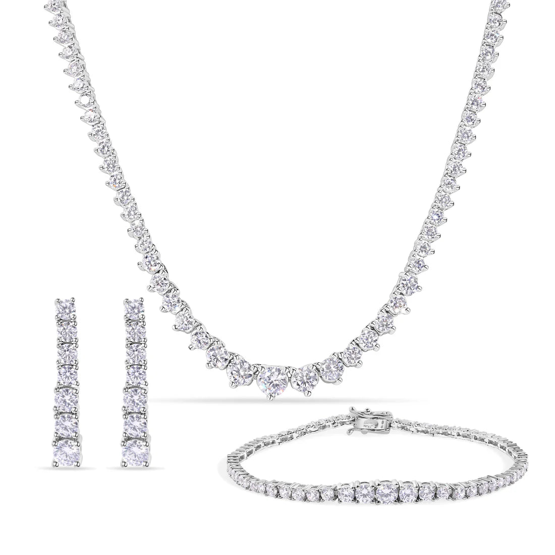 Prestige Tennis Set – Premium CZ – Sterling Silver