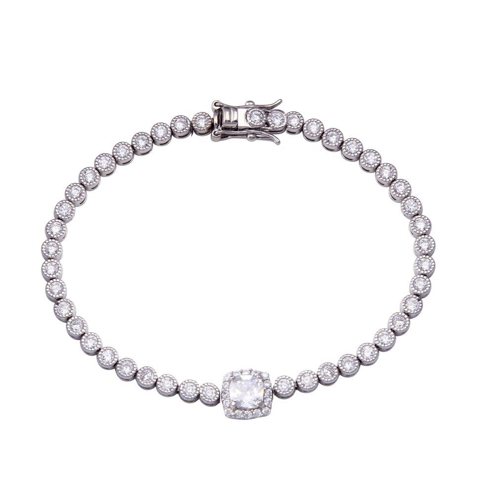 Halo Bubble Tennis Bracelet – Premium CZ – Sterling Silver