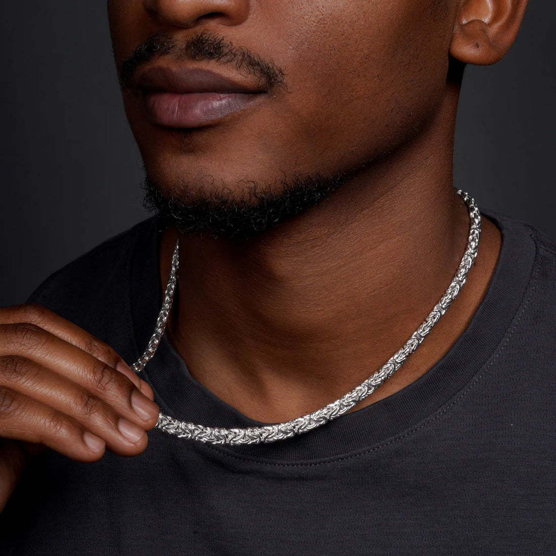 8MM BYZANTINE CHAIN - STERLING SILVER