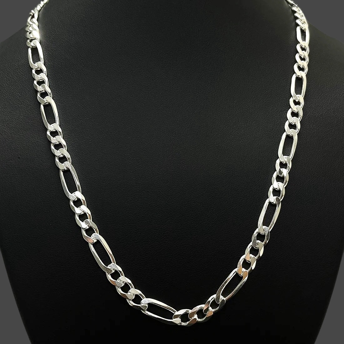 6.8MM Figaro Chain – Sterling Silver