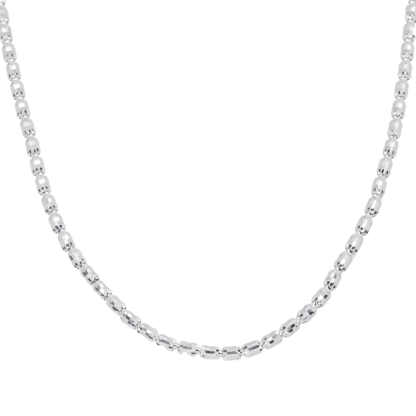 4MM BARREL CRYSTAL CHAIN - STERLING SILVER