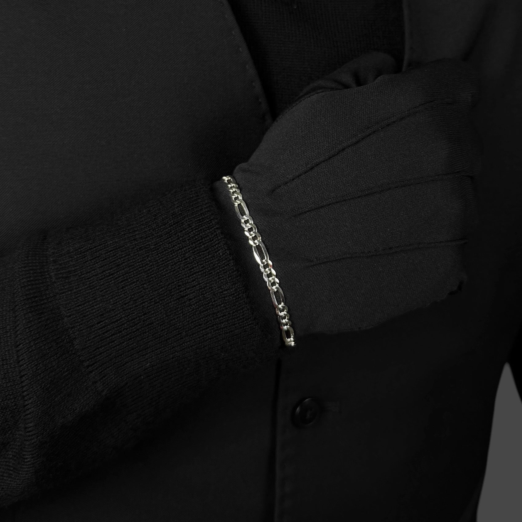 5MM Figaro Bracelet – Sterling Silver