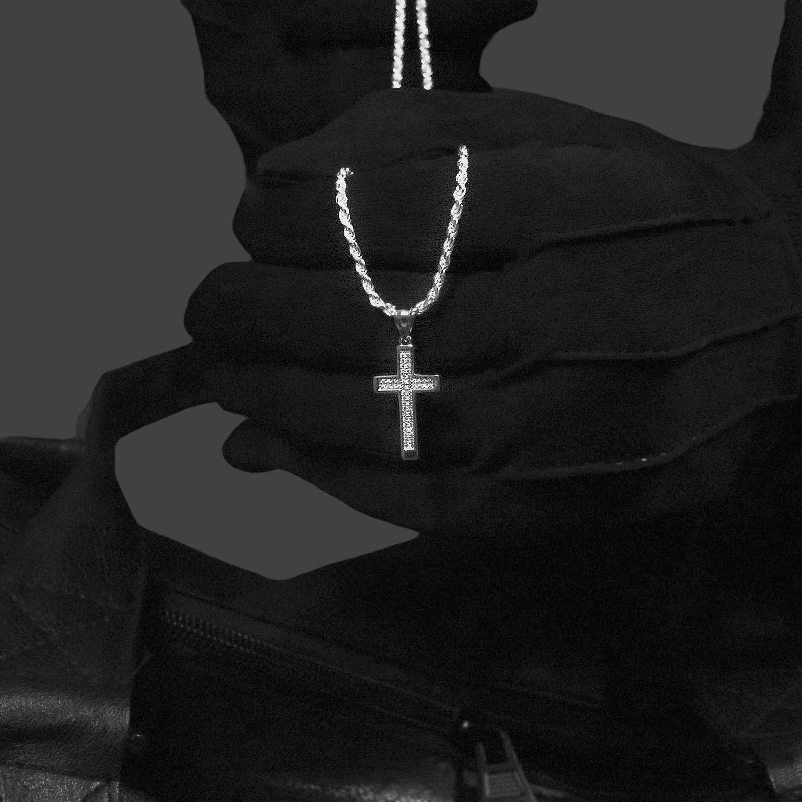 Faithful Cross Pendant – Premium CZ – Sterling Silver
