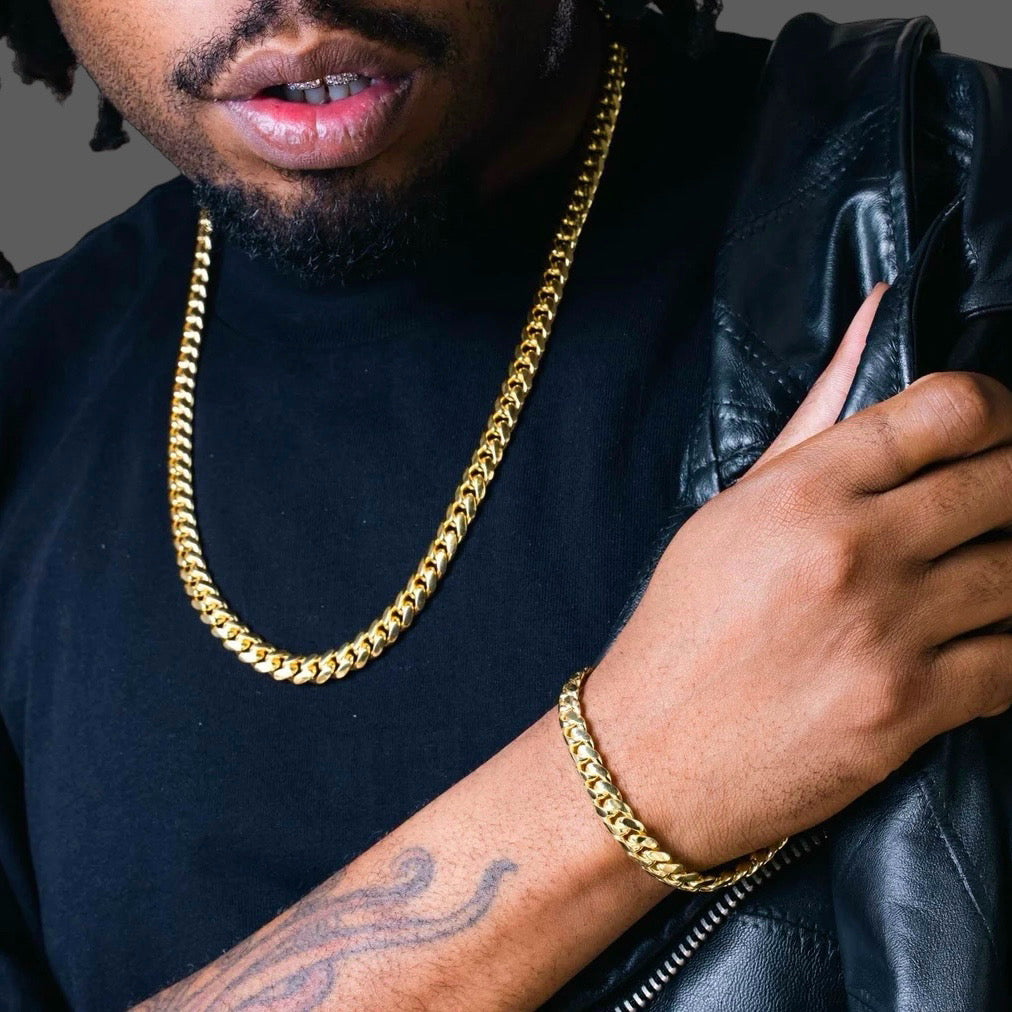 7MM Miami Cuban Link Chain – Gold Over 925