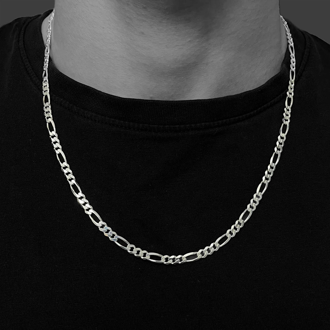 5MM Figaro Chain – Sterling Silver
