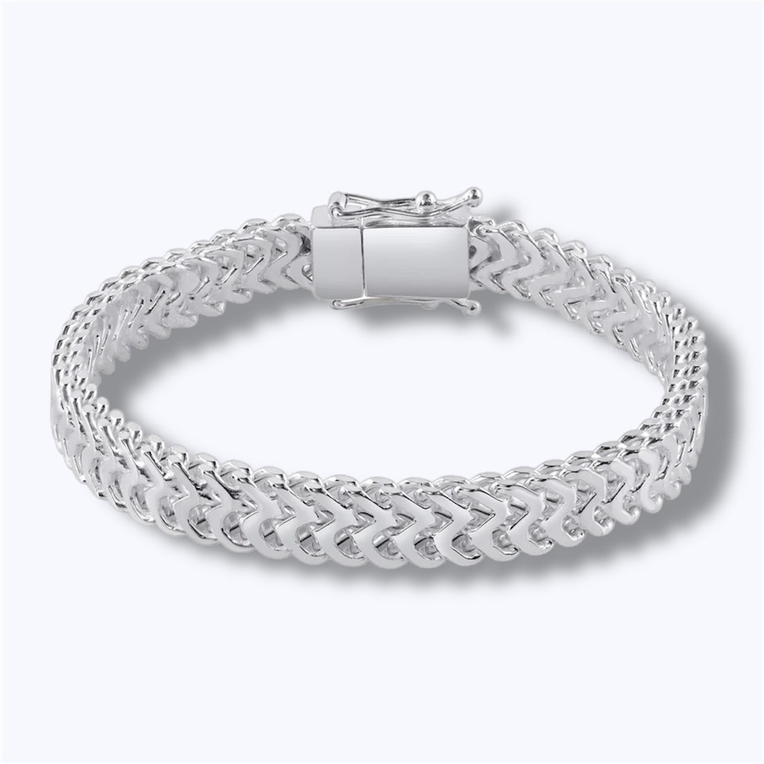 8mm Zig Zag Box Lock Bracelet – Sterling Silver