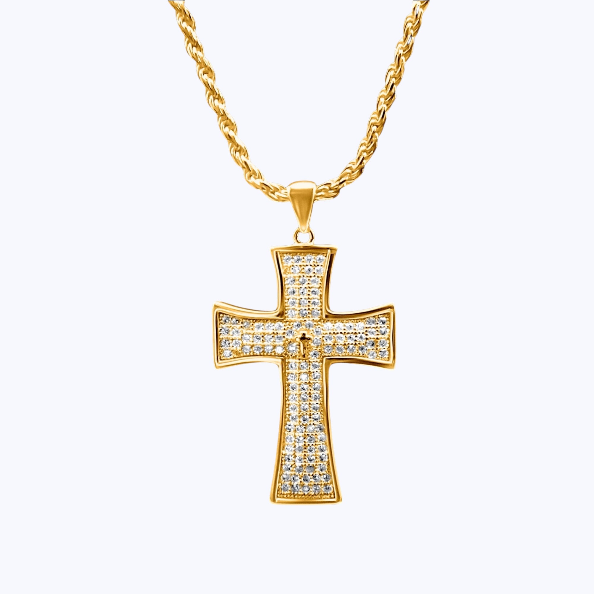 Celtic Cross Pendant – Premium CZ – 14K Gold Over 925
