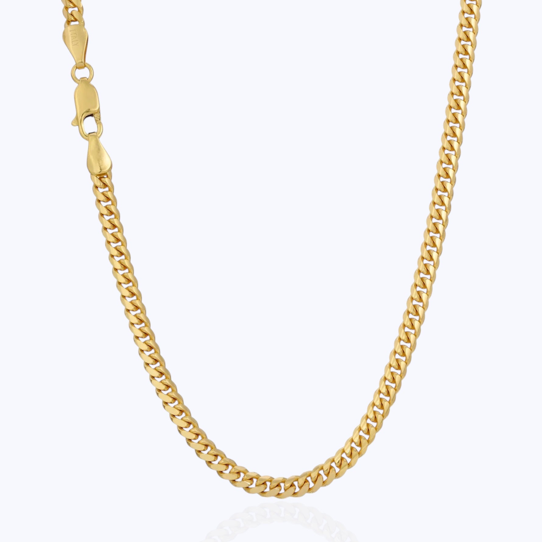 4MM Miami Cuban Link Chain – 14K Gold Over 925