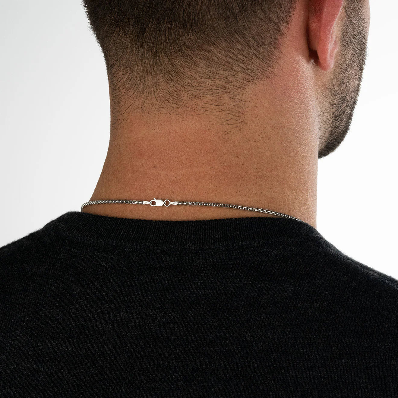 2.5MM Round Box Chain – Sterling Silver