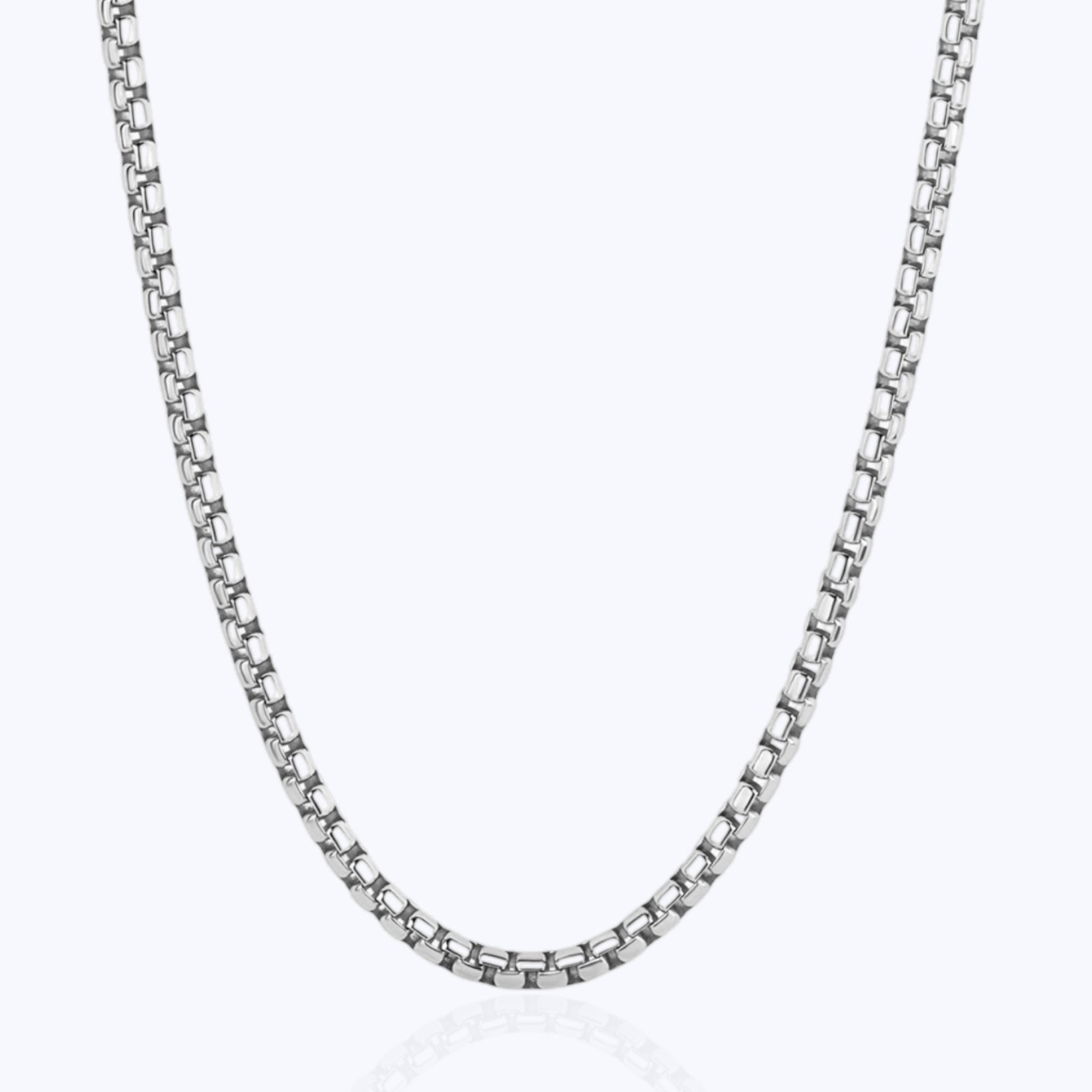 2.5MM Round Box Chain – Sterling Silver