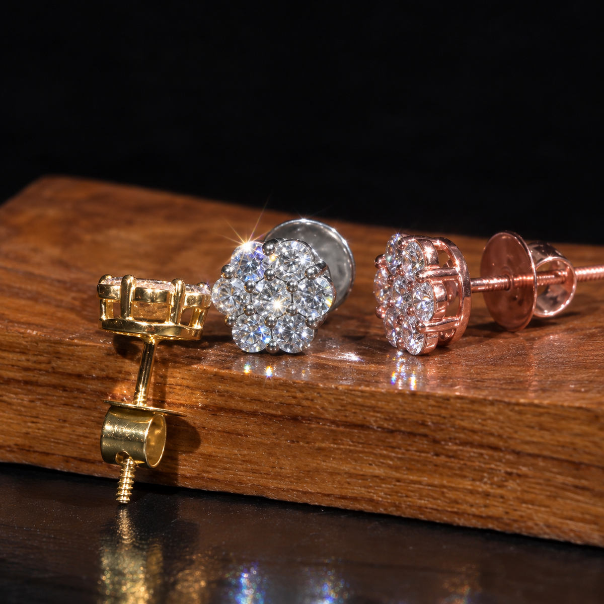 Flower Cluster Stud Earrings