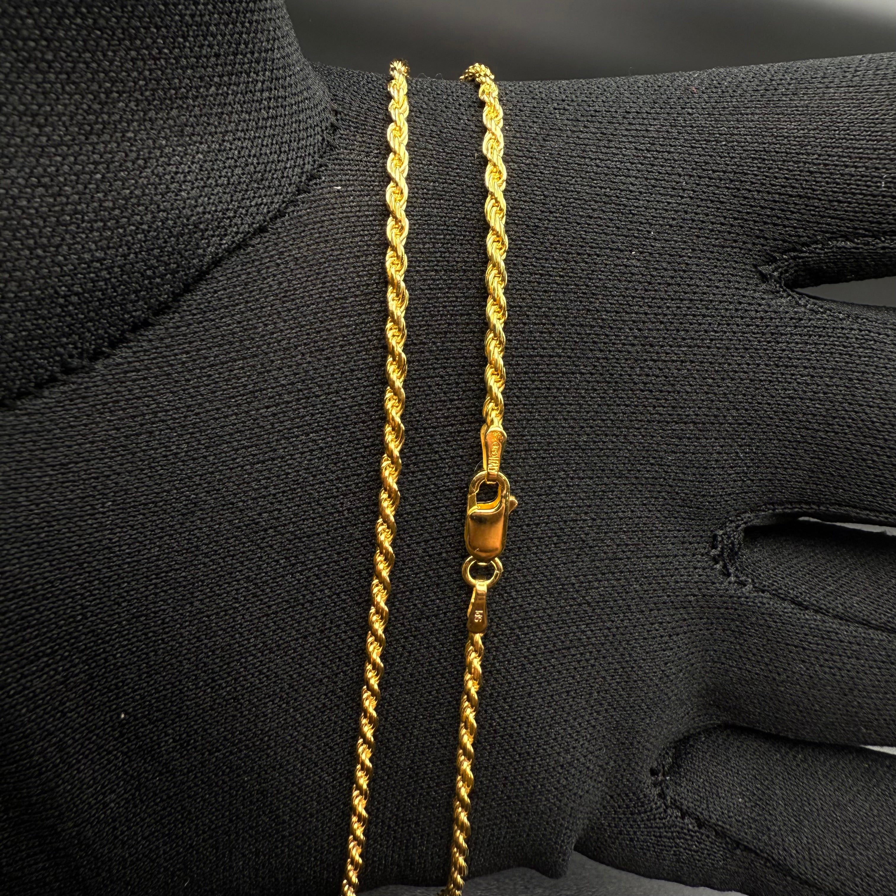 2MM Rope Chain – 14K Gold Over 925