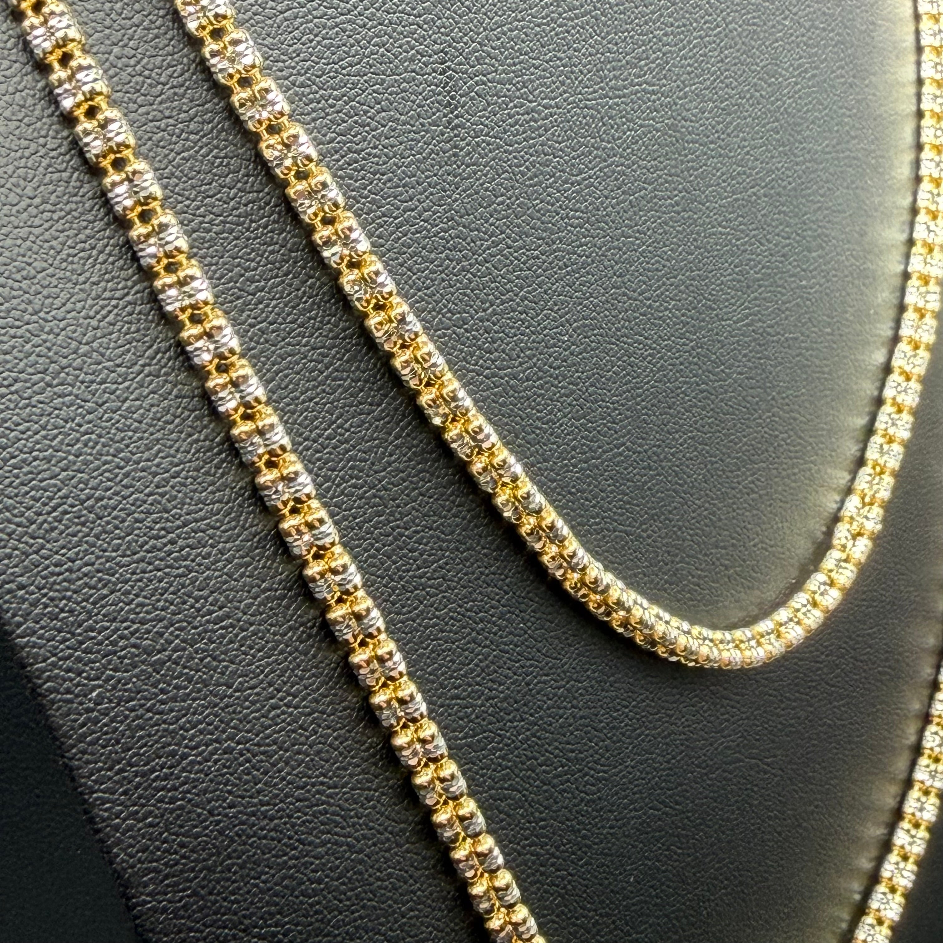 4MM ICE BOX CHAIN 3 SIDED - GOLD OVER 925