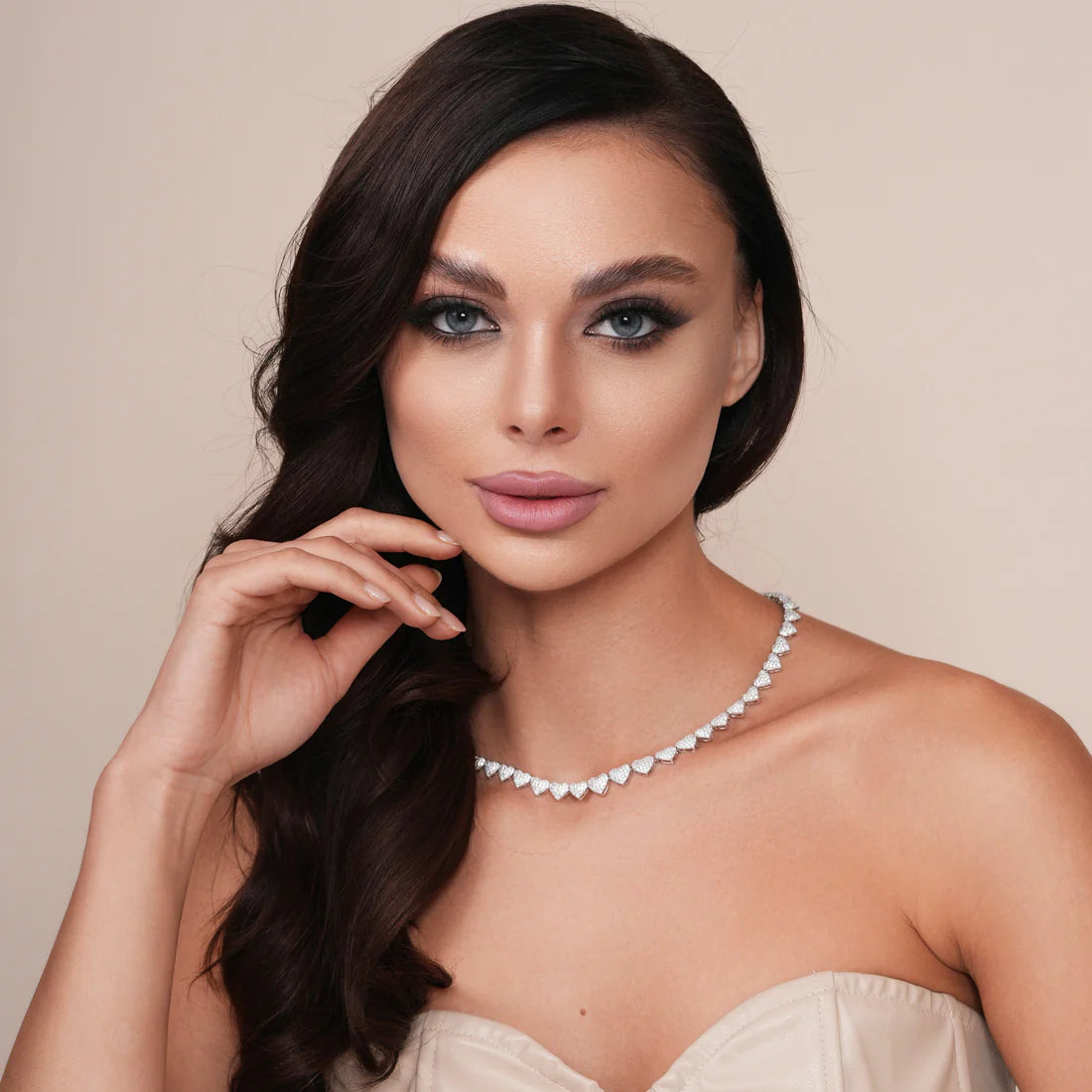 Prestige Heart Necklace – Premium CZ – Sterling Silver