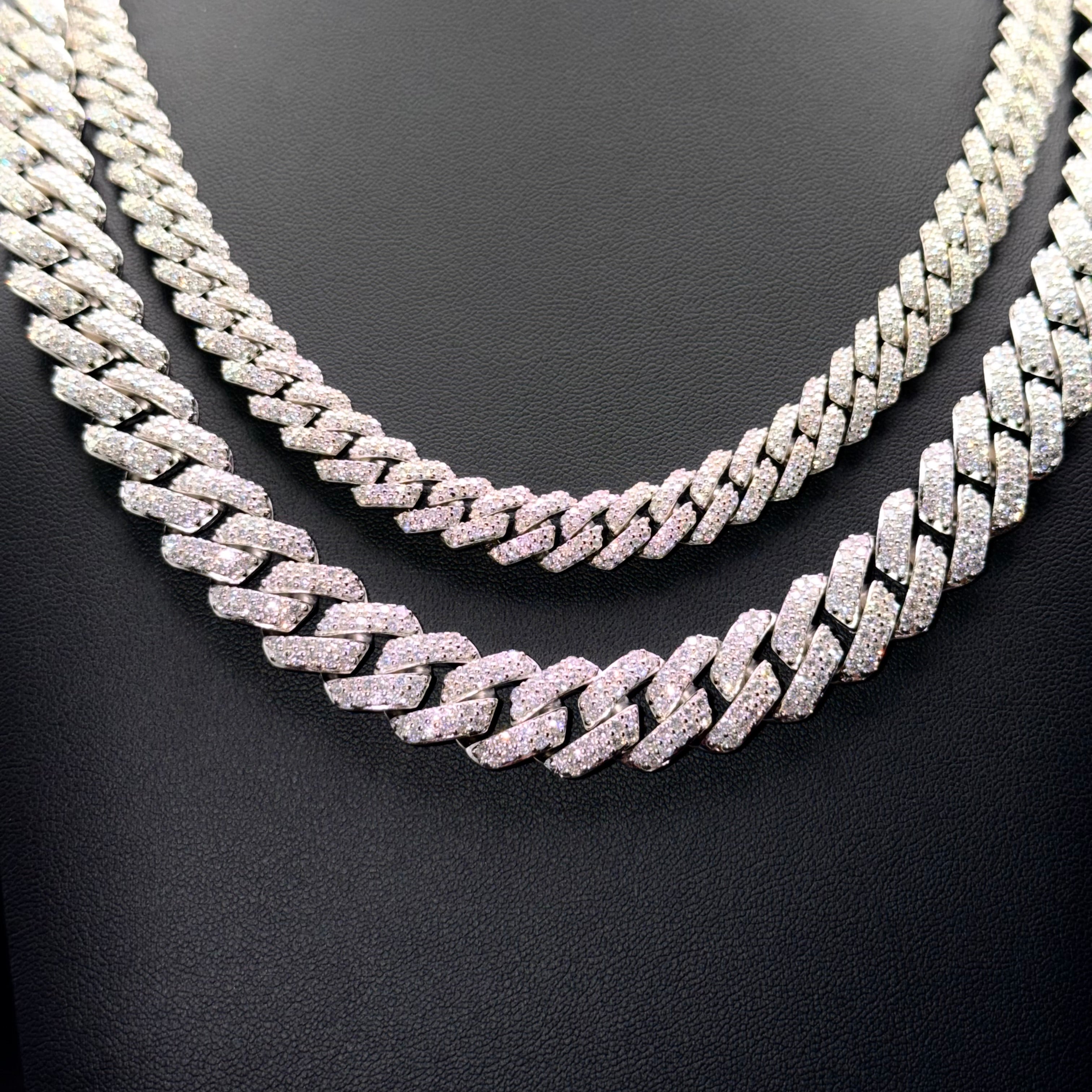 Prestige Monaco Chain and Bracelet – VVS Moissanite – Sterling Silver