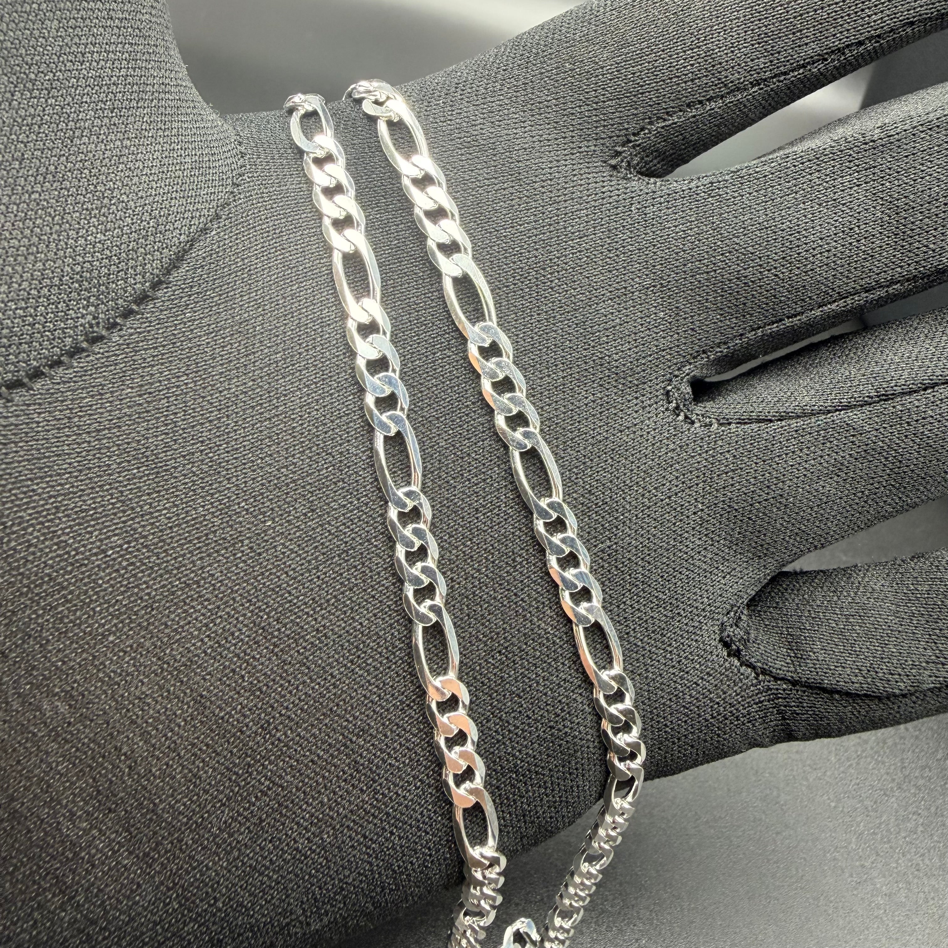 5MM CLASSIC FIGARO CHAIN - STERLING SILVER