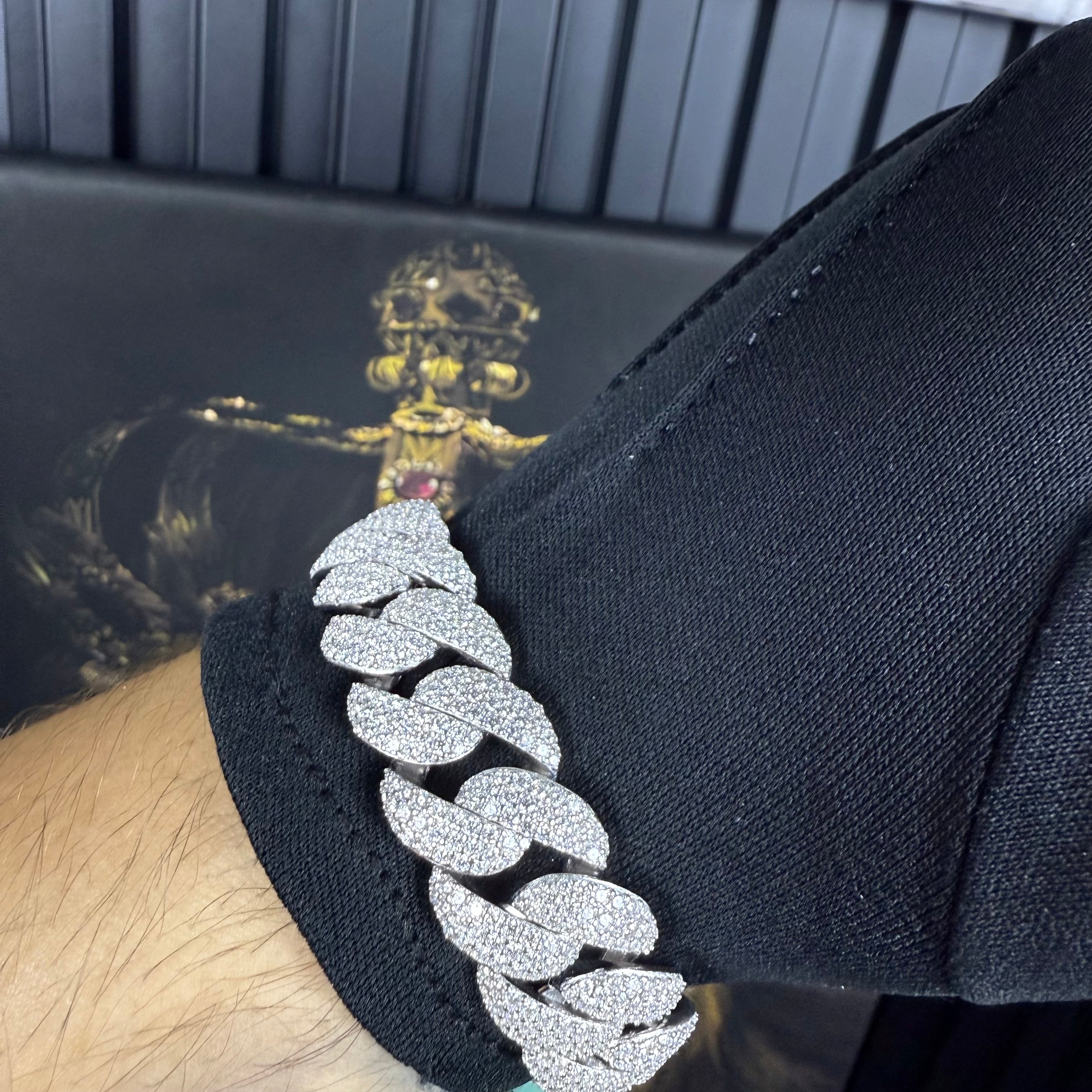 16MM Miami Cuban Bracelet – Moissanite – Sterling Silver