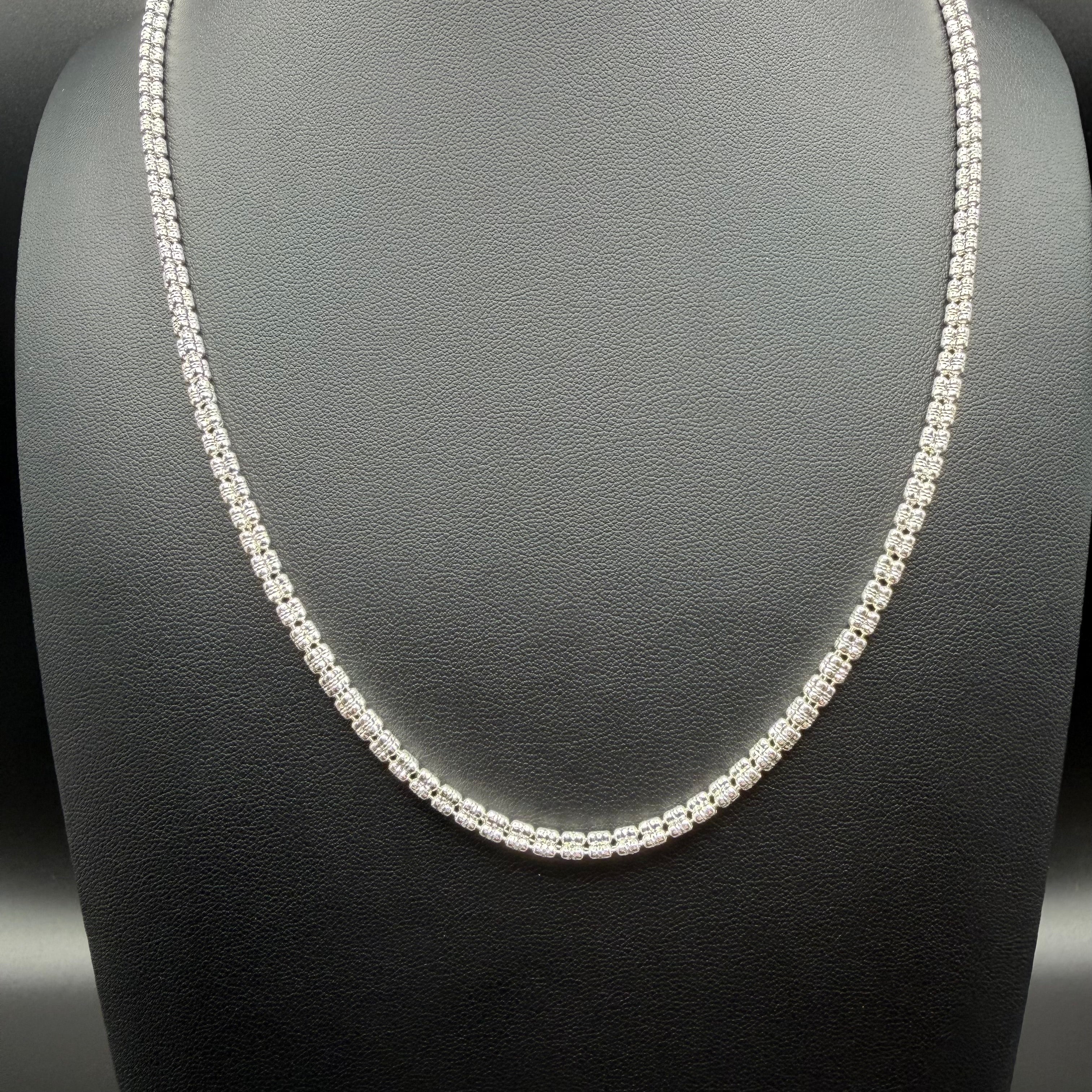 4MM ICE BOX CHAIN 3 SIDED - STERLING SILVER