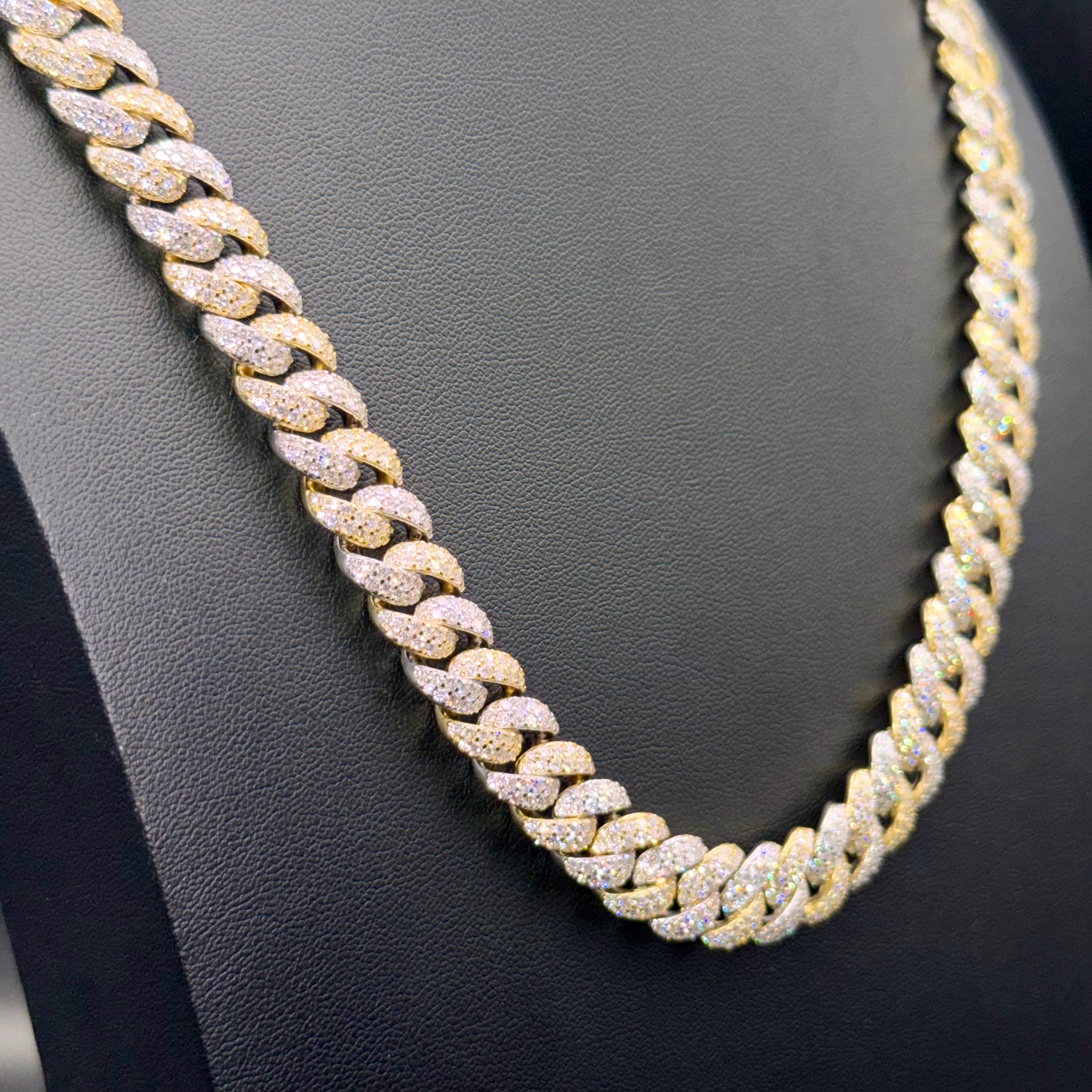 Prestige Two Tone Cuban Chain and Bracelet – VVS Moissanite – Sterling Silver