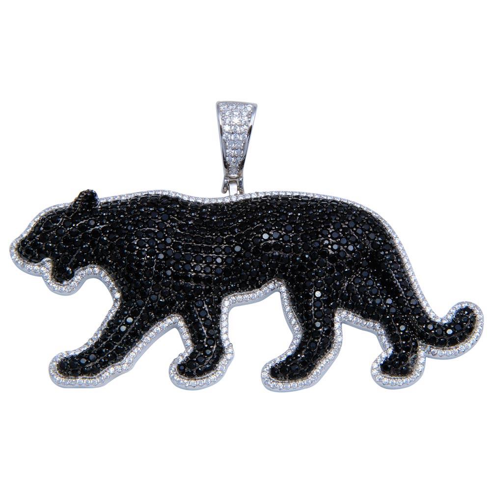 BLACK PANTHER PENDANT - PREMIUM CZ - STERLING SILVER