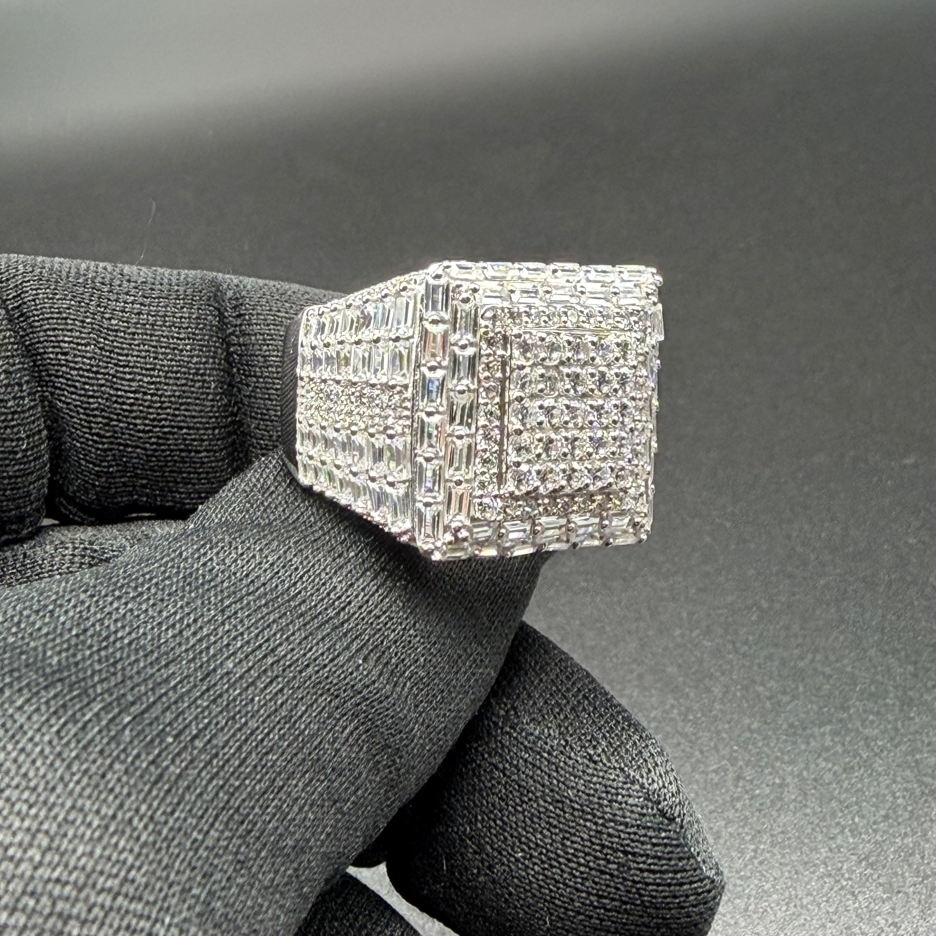 SQUARE TOP BAGUETTE CUT RING - PREMIUM CZ - STERLING SILVER